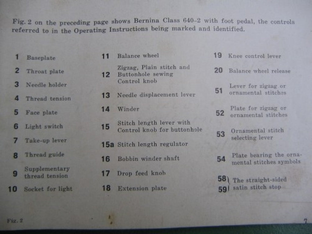 BERNINA 640-2 642-2 Favorit Sewing Machine Manual - WIRE BOUND - TOUGH COVERS