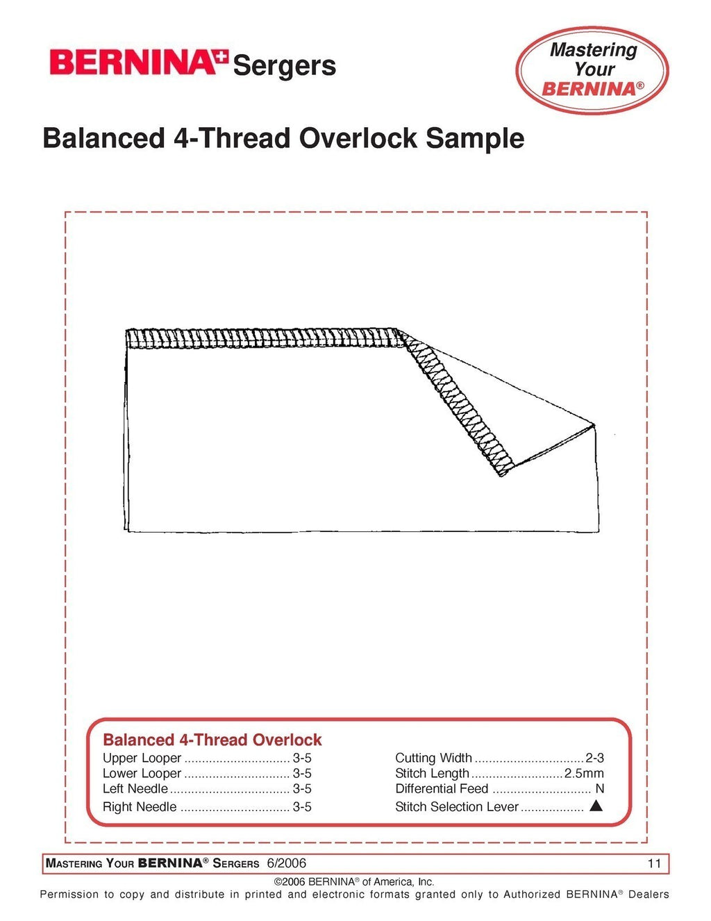 BERNINA MASTERING Your Bernina Serger Owners Workbook - STEEL WIRE BOUND, COVERS
