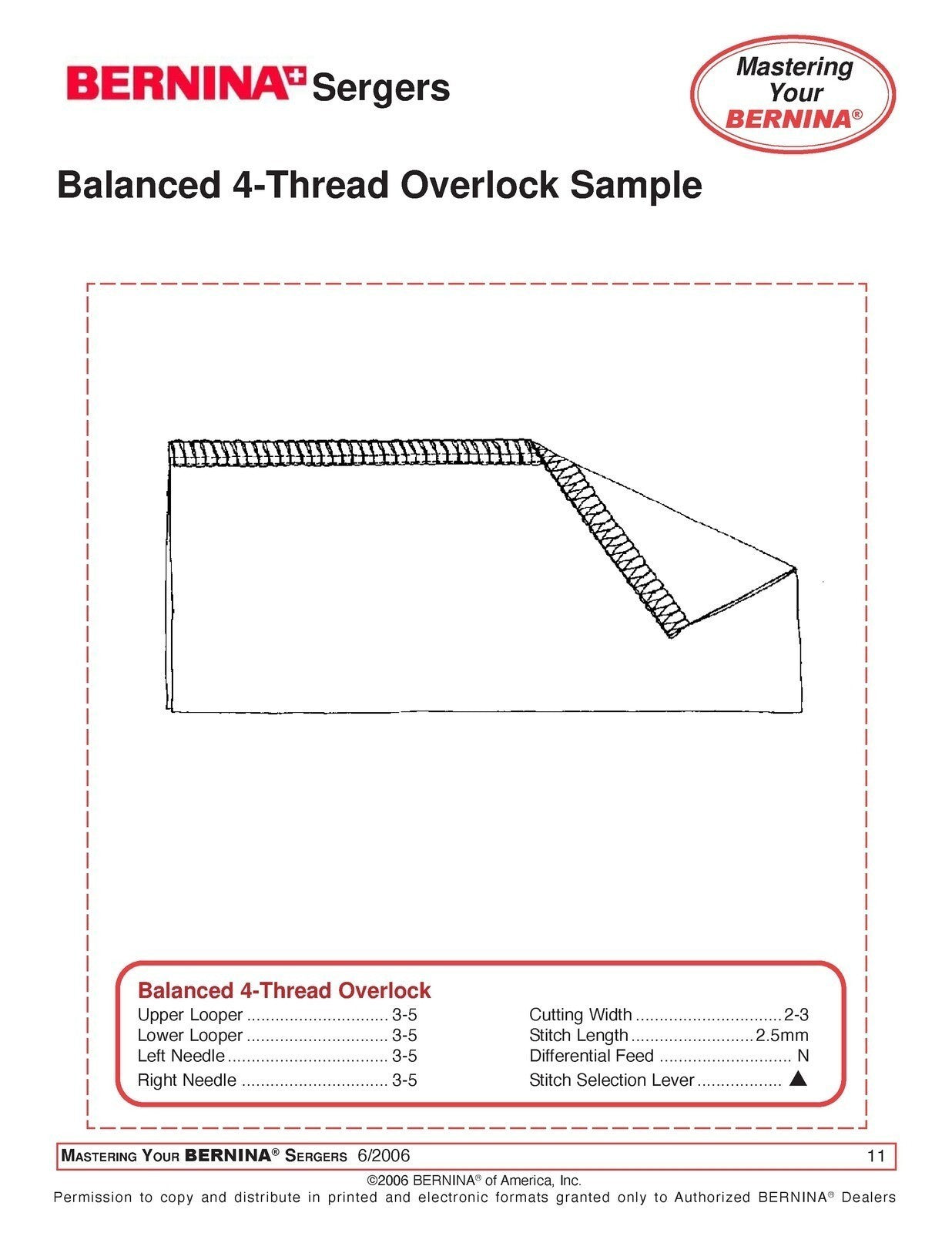 BERNINA MASTERING Your Bernina Serger Owners Workbook - STEEL WIRE BOUND, COVERS