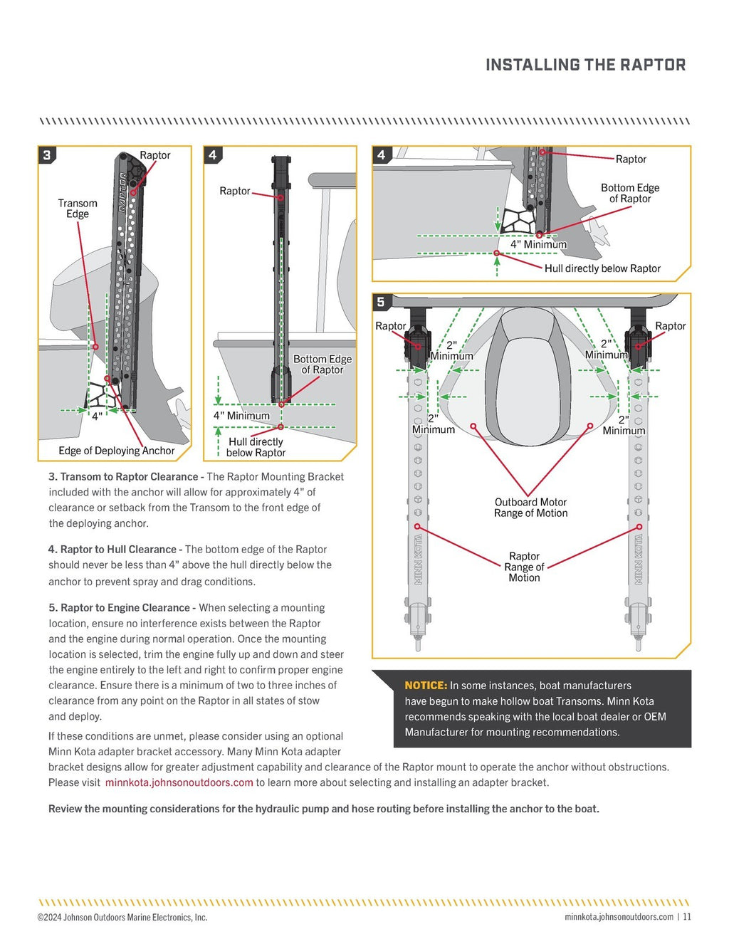 MINN KOTA Raptor Shallow Water Anchor Owners Manual - WIRE BOUND - TOUGH COVERS
