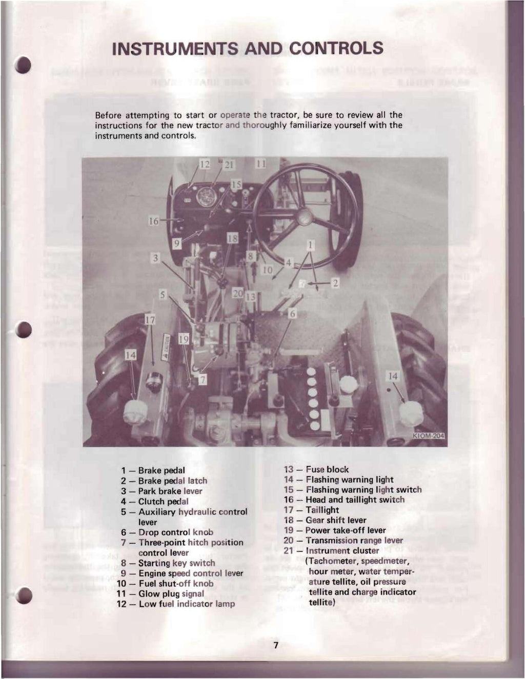 INTERNATIONAL 274 TRACTOR OPERATORS MANUAL - WIRE BOUND - PROTECTIVE COVERS