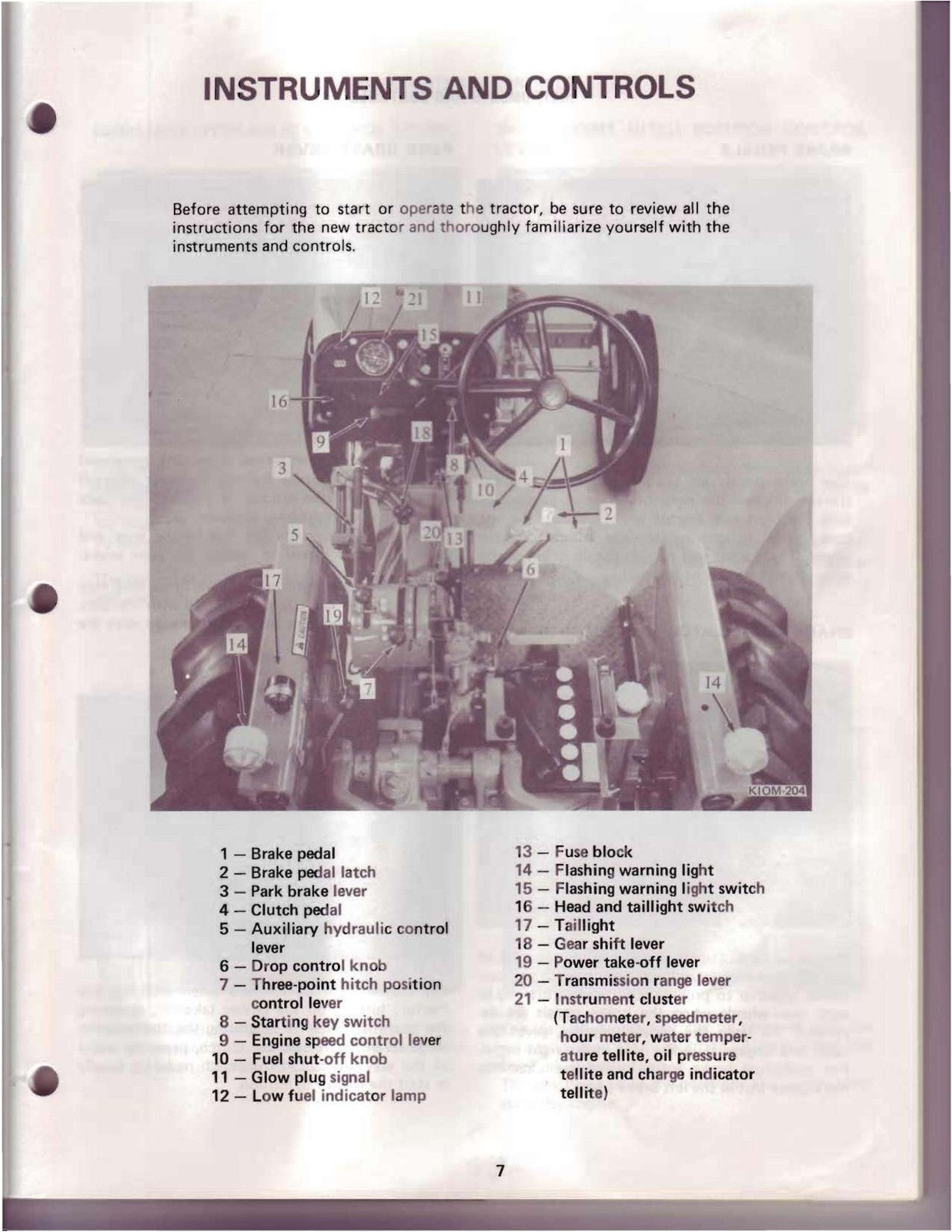 INTERNATIONAL 274 TRACTOR OPERATORS MANUAL - WIRE BOUND - PROTECTIVE COVERS