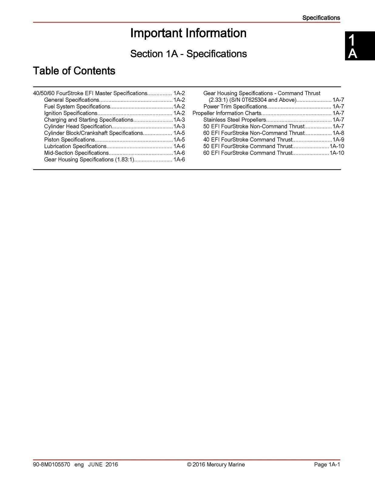 MERCURY 40 50 60 SEAPRO JET FOURSTROKE EFI SERVICE MANUAL, COVERS, BIND, FOLDOUT