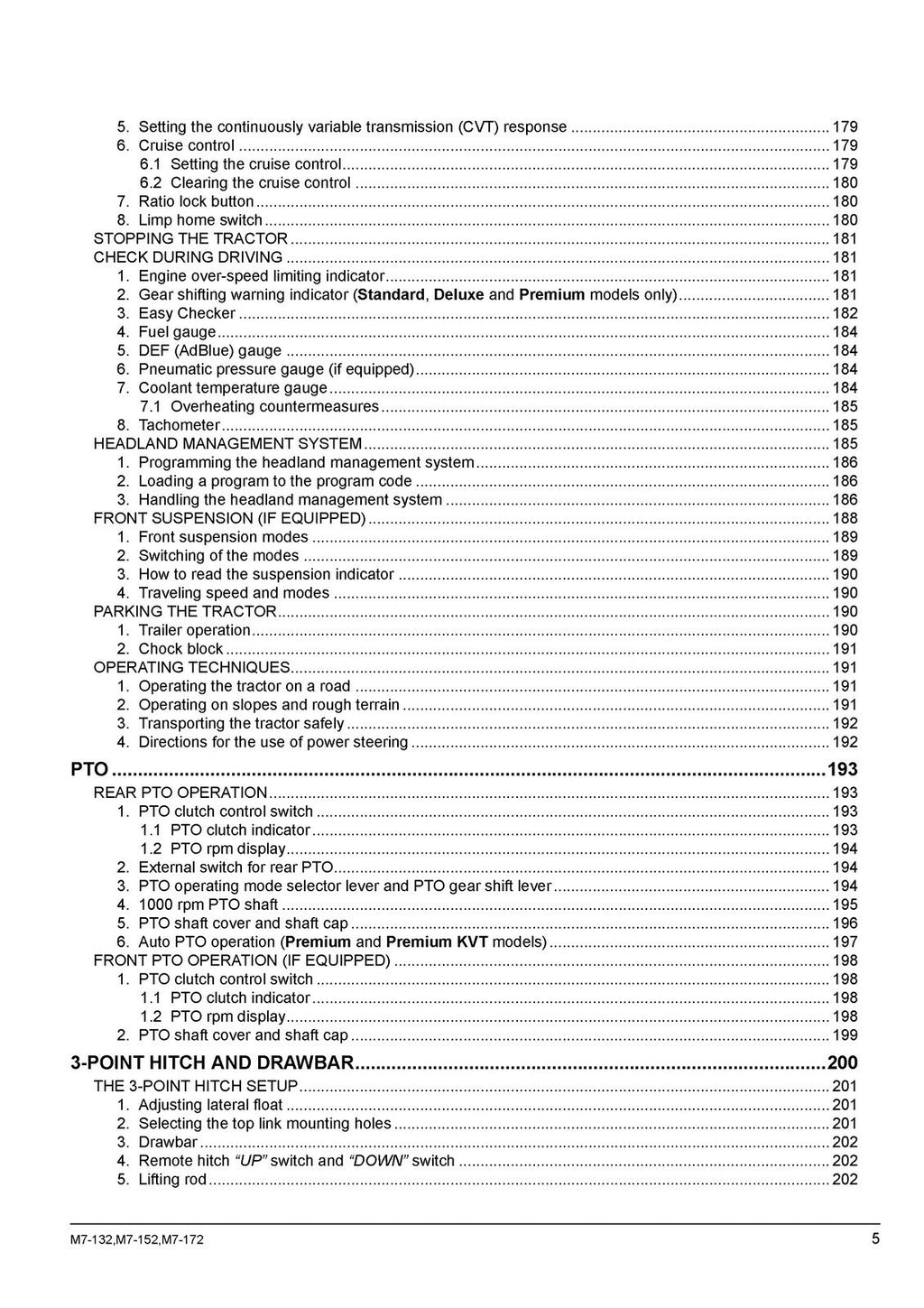 KUBOTA M7132 M7152 M7172 TRACTOR OPERATORS MANUAL - WIRE BOUND - TOUGH COVERS