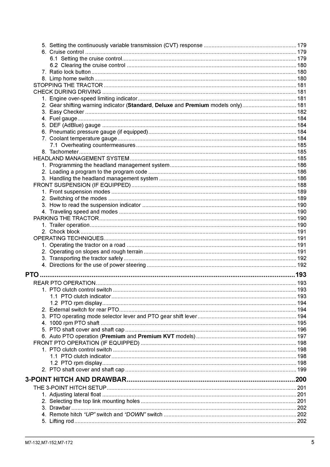 KUBOTA M7132 M7152 M7172 TRACTOR OPERATORS MANUAL - WIRE BOUND - TOUGH COVERS