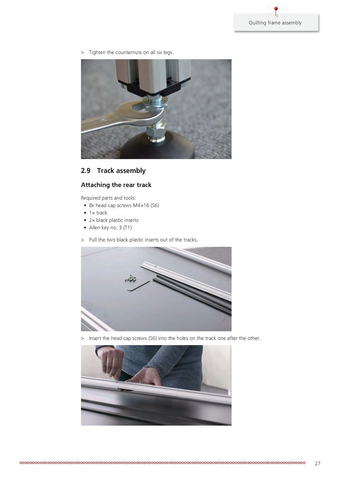 BERNINA Q 24 Q 20 Q24 Q20 Frame Mounting Manual - STEEL WIRE BOUND, TOUGH COVERS