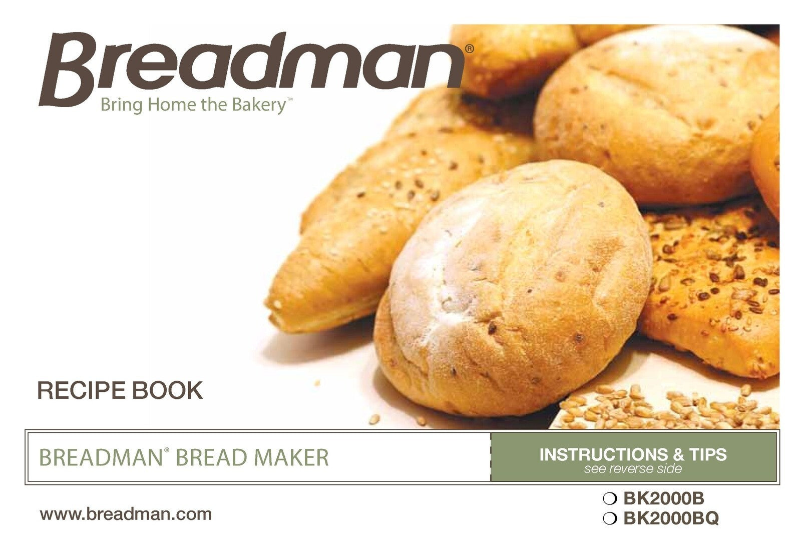 BREADMAN BK2000B BK2000BQ Bread Maker Instruction Manual - WIRE BOUND - COVERS