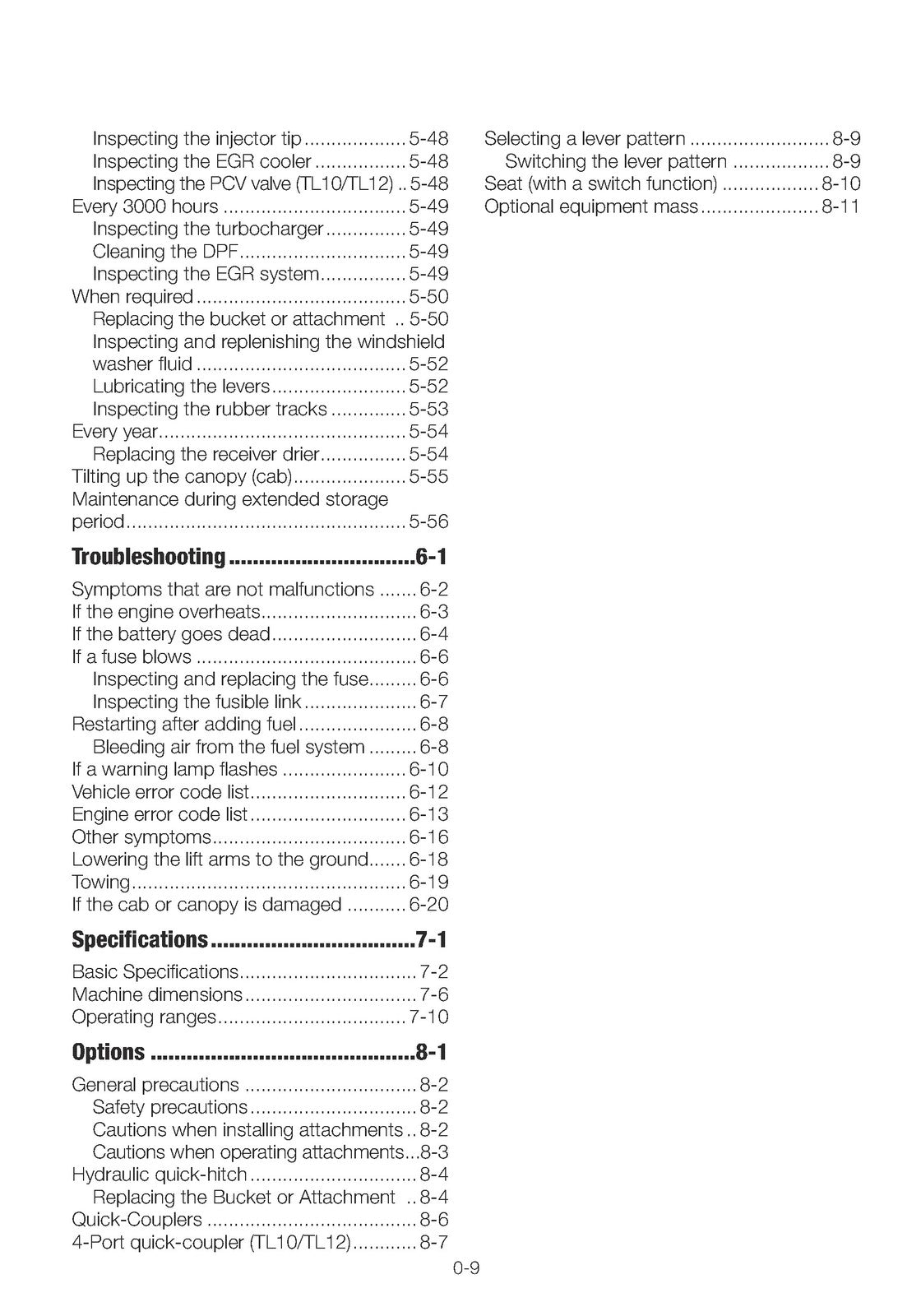 TAKEUCHI TRACK LOADER TL8 TL10 TL12 OPERATORS MANUAL - WIRE BOUND - COVERS