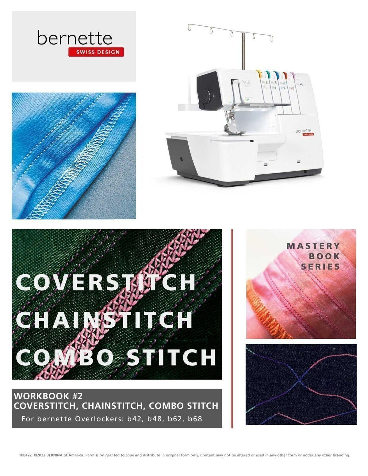 BERNINA B68 Airlock Serger User Manual + 2 WORKBOOK BUNDLE: Basics; Stitch Types
