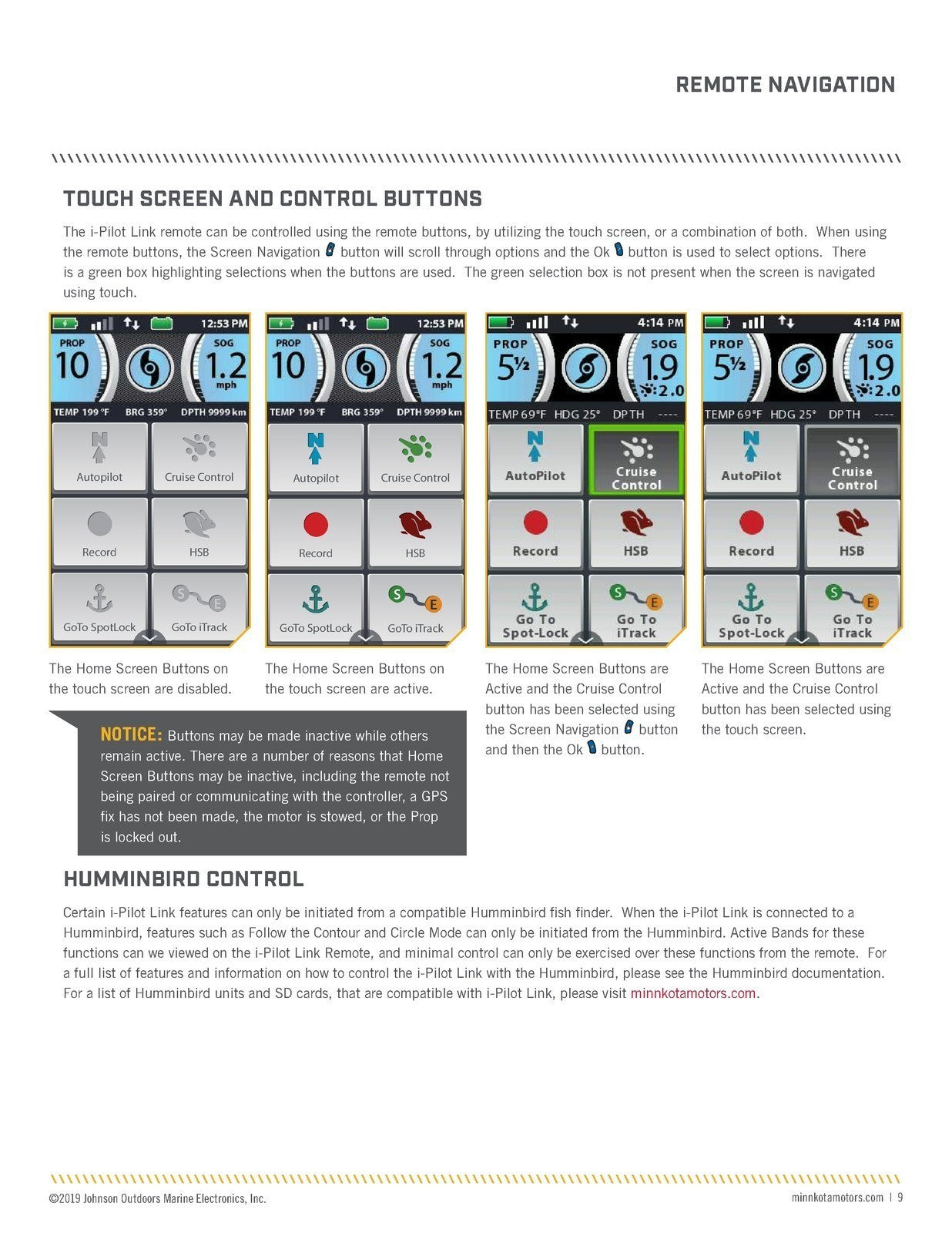 MINN KOTA  i-Pilot Link BlueTooth Owners Manual - WIRE BOUND - TOUGH COVERS