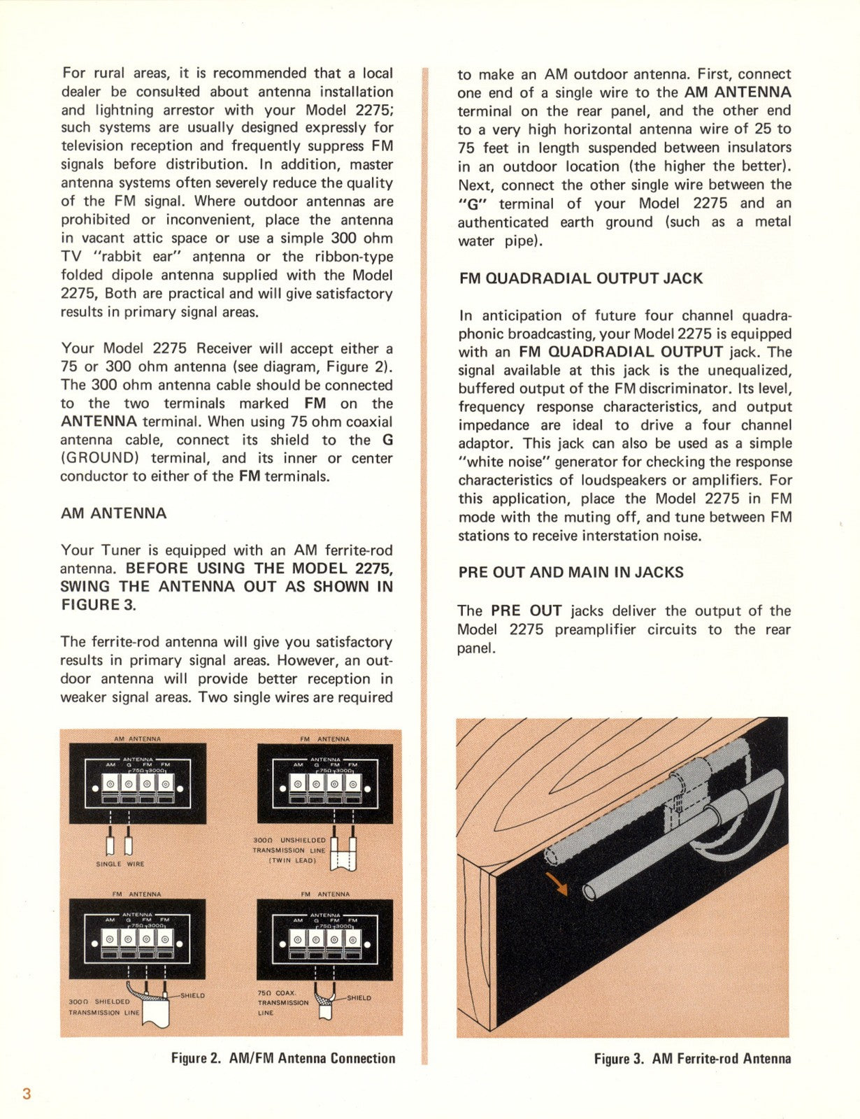 MARANTZ 2275 Stereophonic Receiver Instruction Manual - WIRE BOUND- TOUGH COVERS