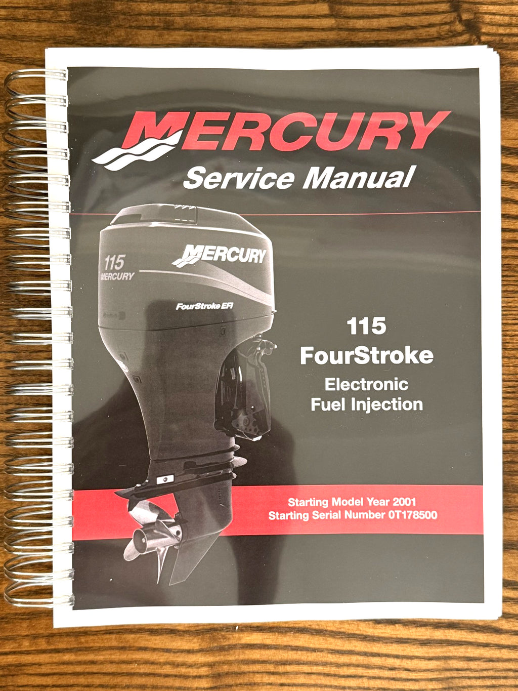 MERCURY 115 FourStroke Engine Service Manual WIRE BOUND, COVERS, LARGE FOLDOUTS!