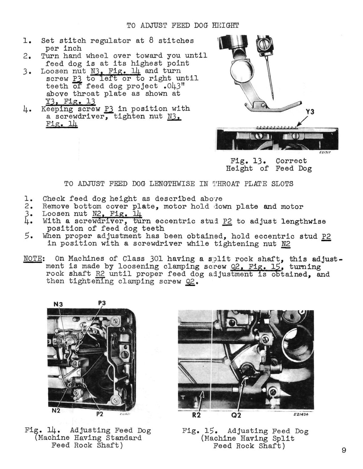 Singer 301 Adjusters Manual For Electric Sewing Machine - Tough Wire Binding