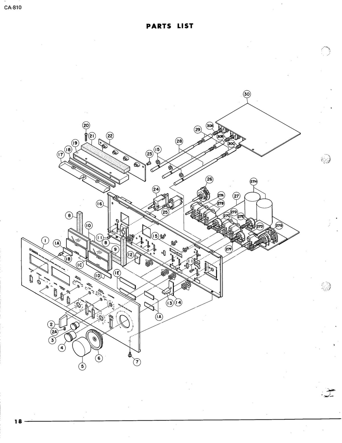 YAMAHA CA-810 Stereo Integrated Amplifier Service Manual, FOLDOUTS