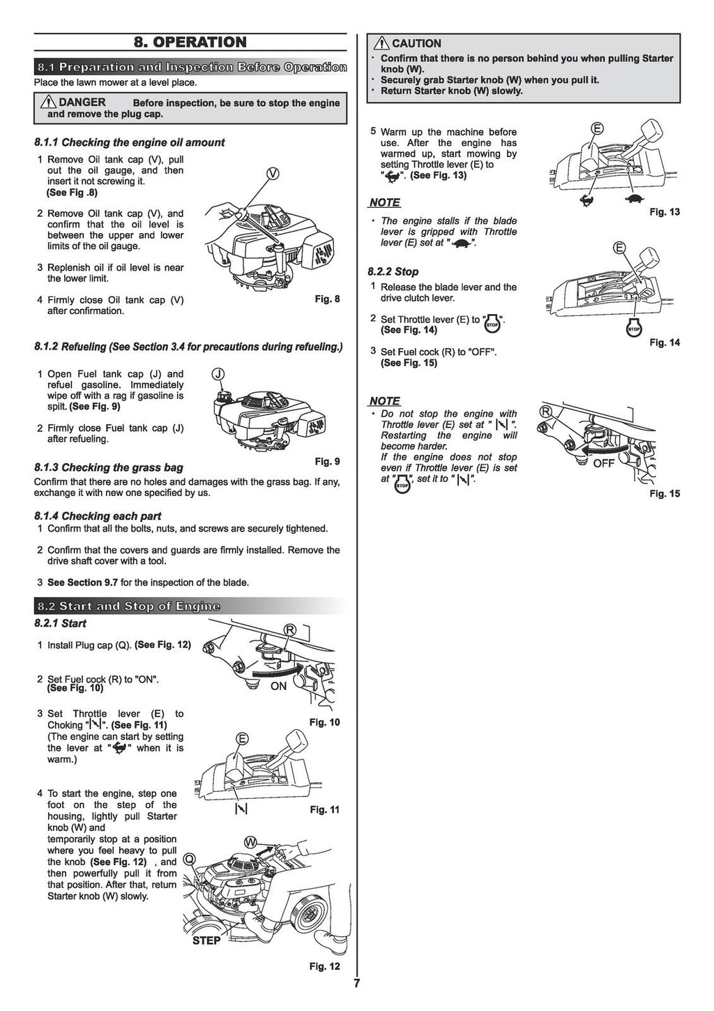 KUBOTA W821S W821SC Walk Behind Mower User Manual - WIRE BOUND - TOUGH COVERS