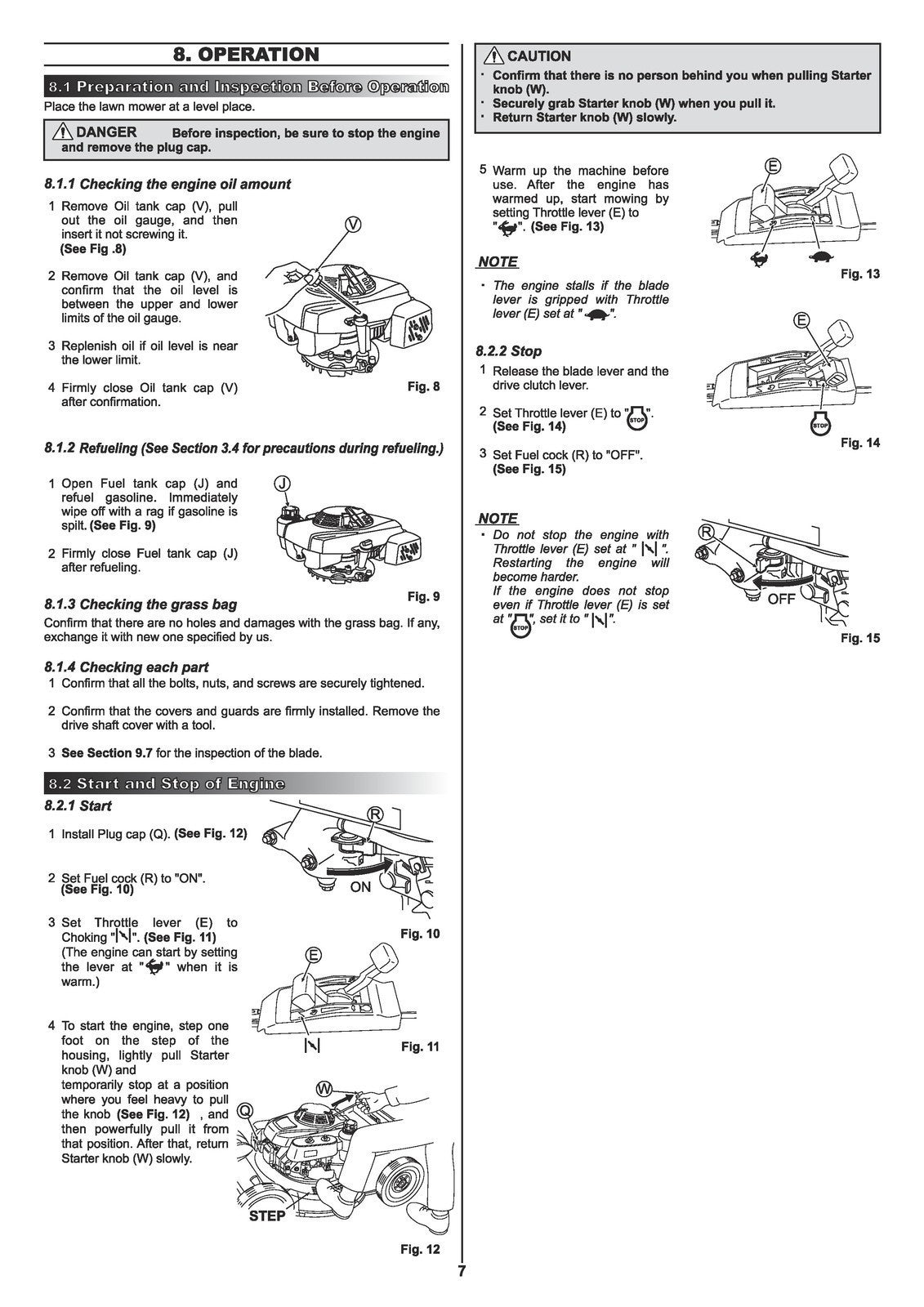 KUBOTA W821S W821SC Walk Behind Mower User Manual - WIRE BOUND - TOUGH COVERS