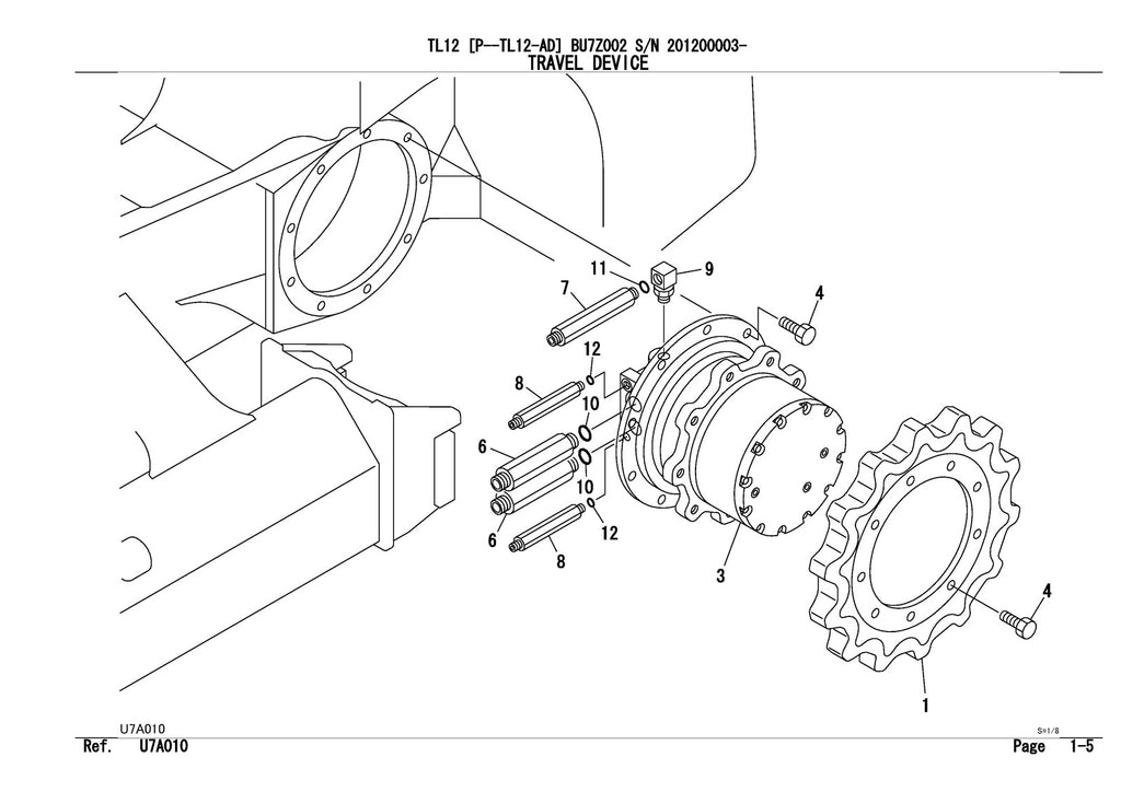 TAKEUCHI TL12 TL12-AD Crawler Loader Illustrated Parts Manual WIRE BOUND, COVERS