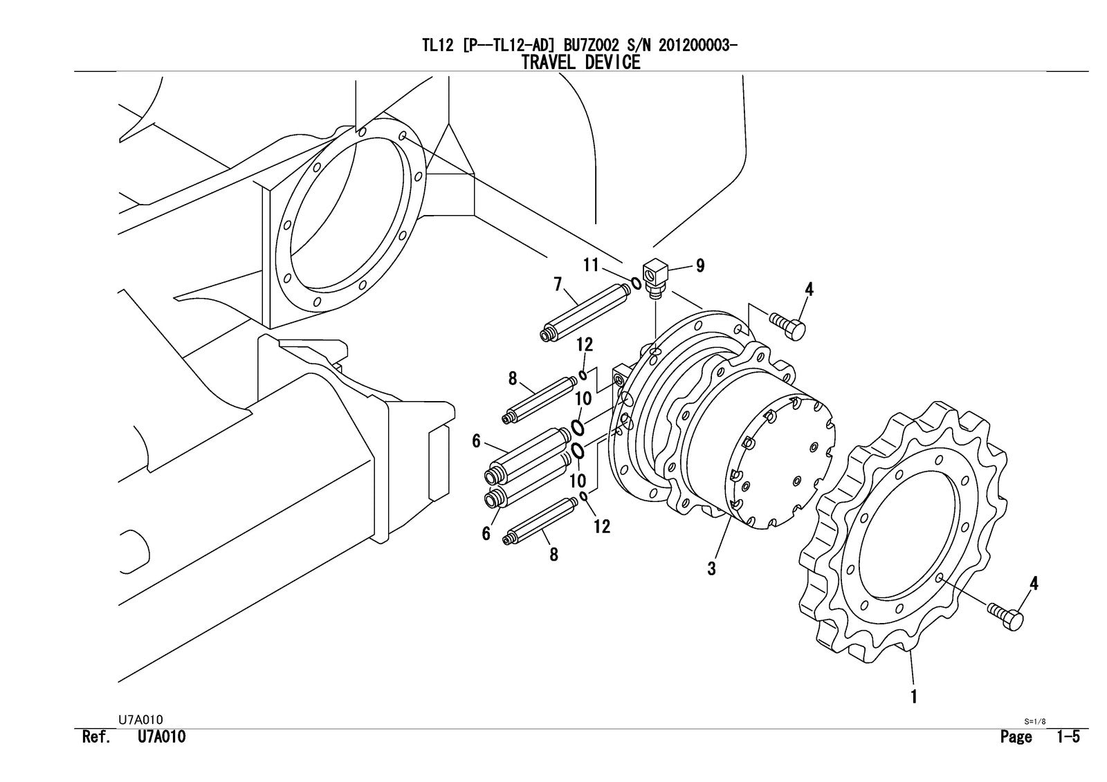TAKEUCHI TL12 TL12-AD Crawler Loader Illustrated Parts Manual WIRE BOUND, COVERS