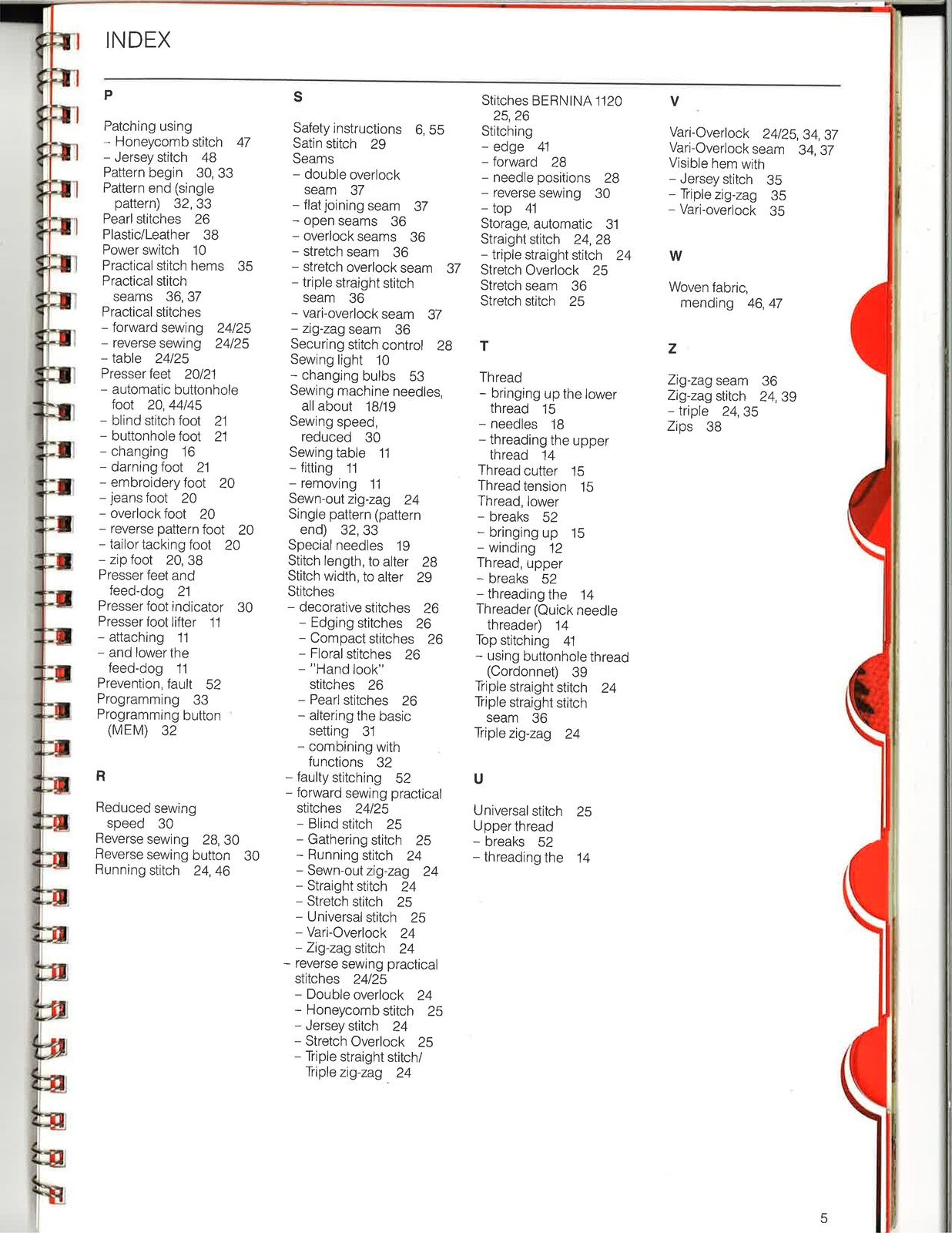 BERNINA 1130 1120 Instruction Manual REPRINT - STEEL WIRE BOUND - TOUGH COVERS