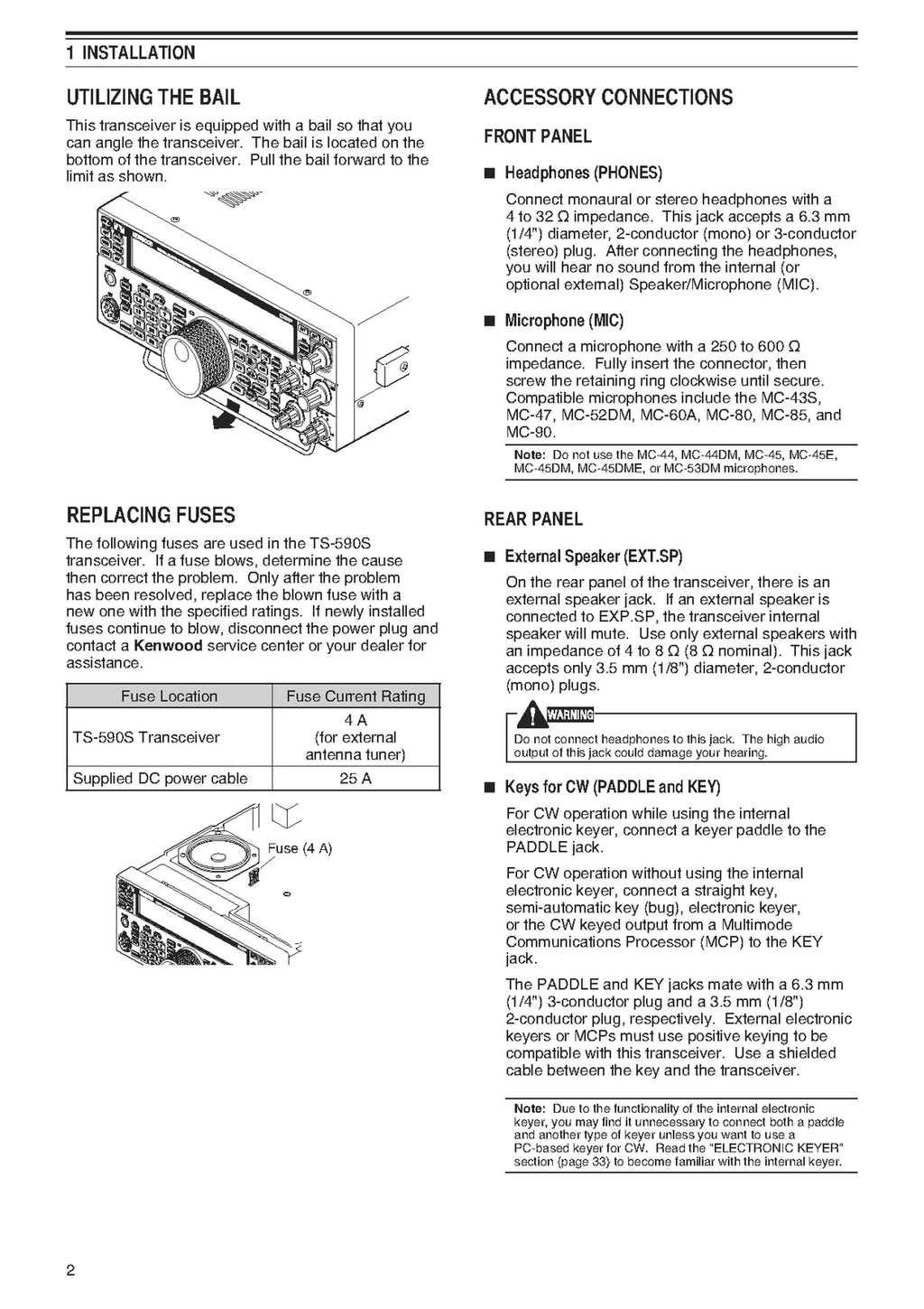 KENWOOD TS-590 TRANSCEIVER INSTRUCTION MANAUL - STEEL WIRE BOUND - TOUGH COVERS