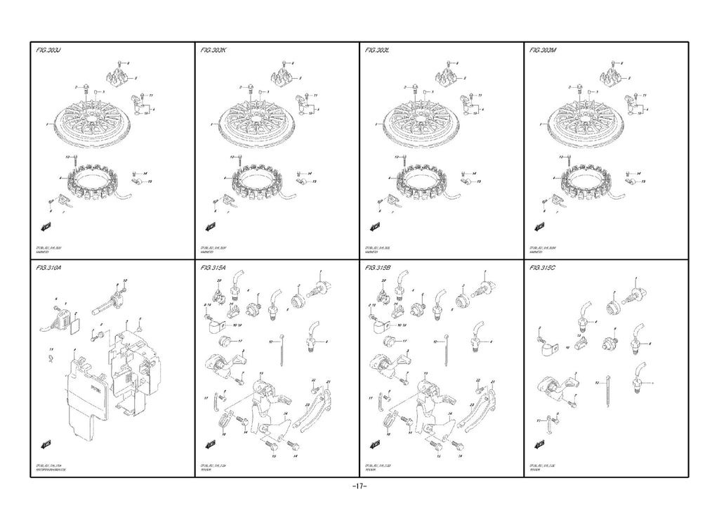 SUZUKI DF200 DF225 DF250 OUTBOARD PARTS CATALOGUE MANUAL - WIRE BOUND - COVERS