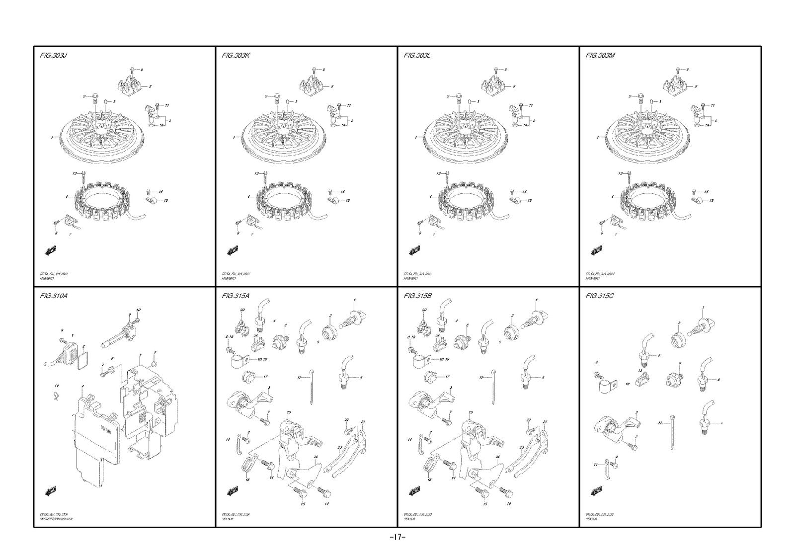 SUZUKI DF200 DF225 DF250 OUTBOARD PARTS CATALOGUE MANUAL - WIRE BOUND - COVERS