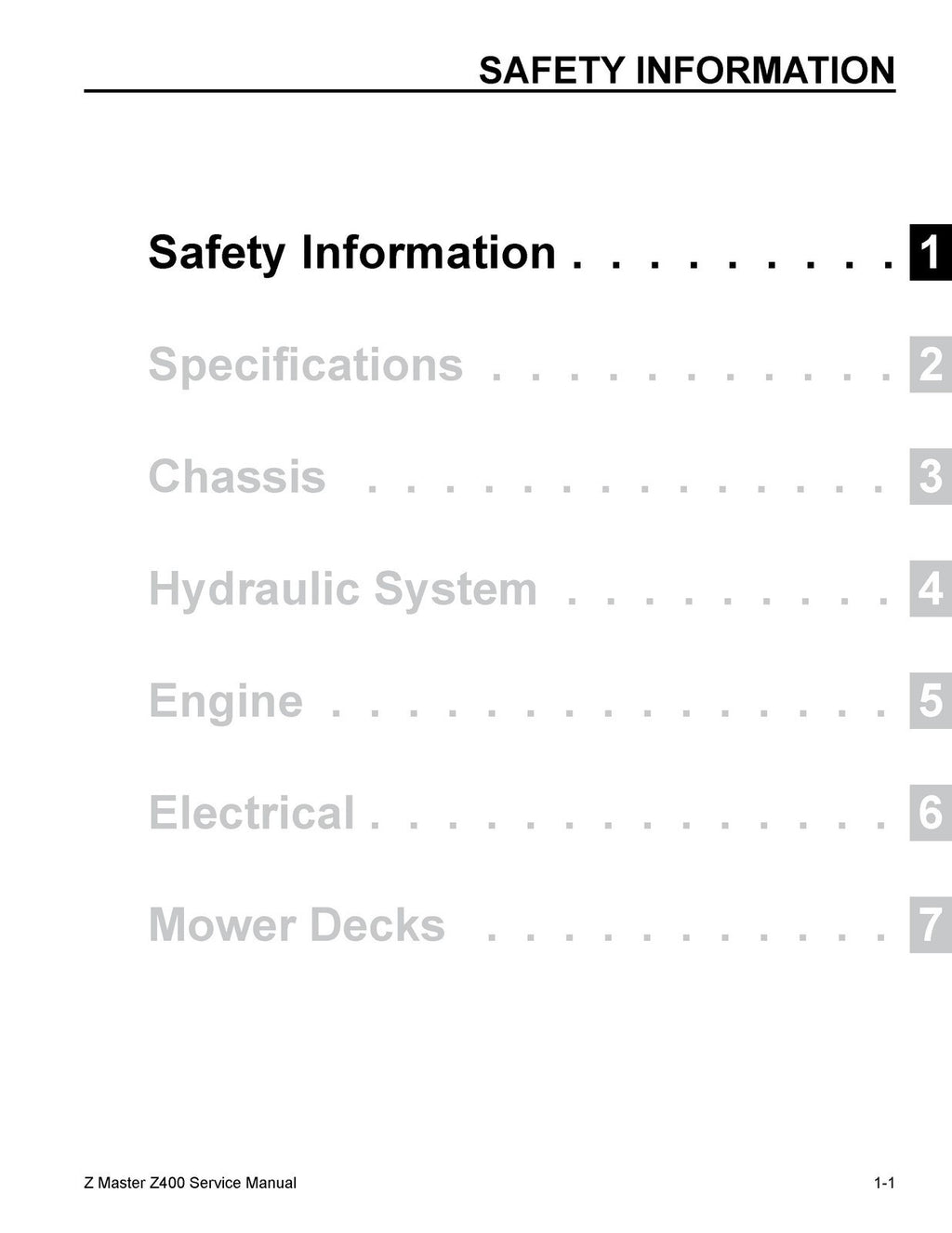 TORO Z Master Z400 Series SERVICE MANUAL - STEEL WIRE BOUND - PROTECTIVE COVERS