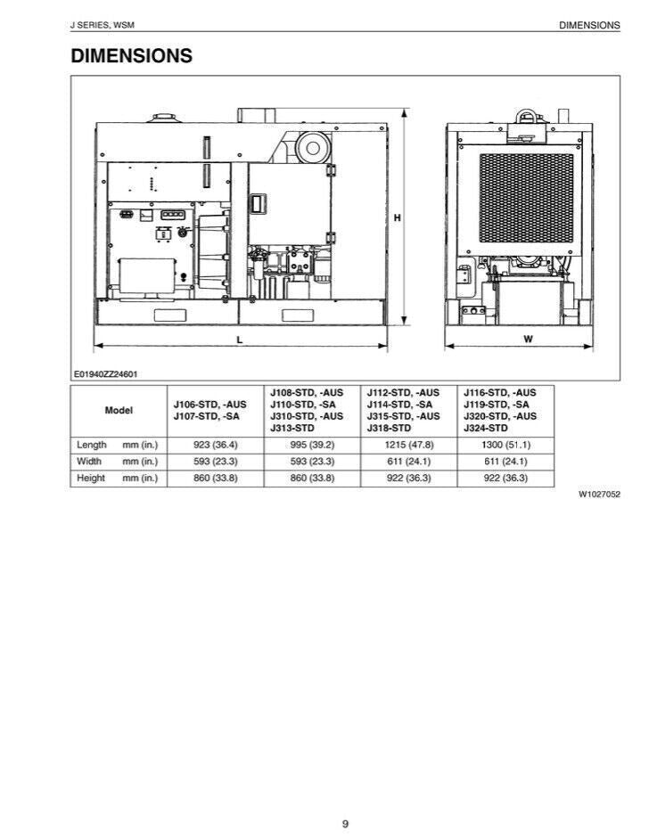 KUBOTA J SERIES DIESEL GENERATOR J106 - J324 WORKSHOP MANUAL - STEEL WIRE BOUND