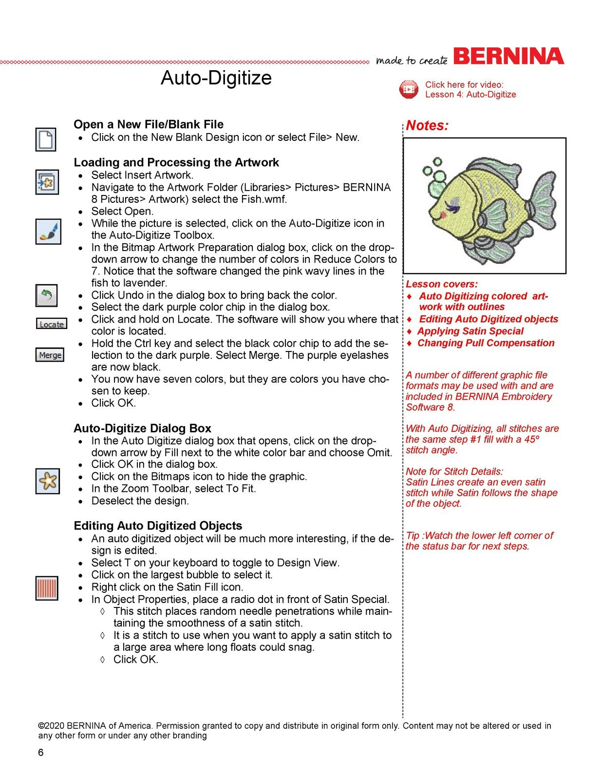 BERNINA Embroidery Software 8.2 WORKBOOK 2 AUTOMATIC DIGITIZING WIRE BOUND COVER