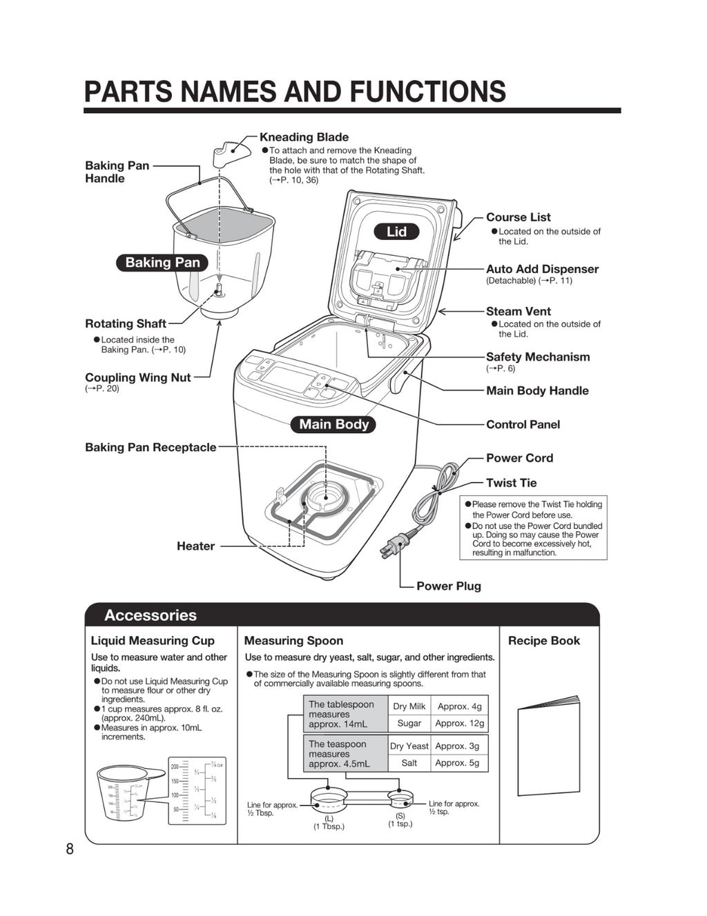 Zojirushi BB-SSC10 Bread Machine Manual + 38 Pg Recipe Book BUNDLE - Wire Bound