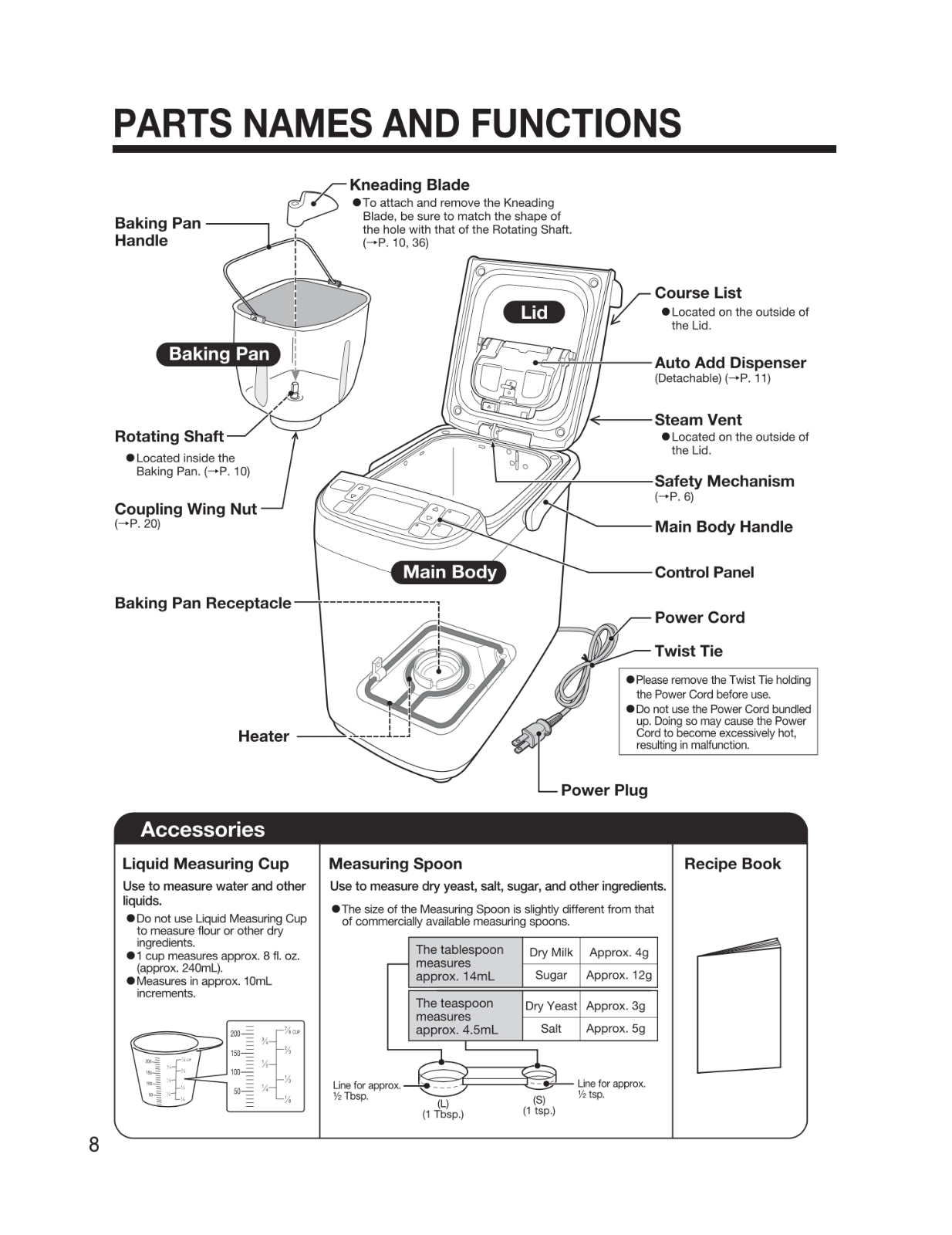 Zojirushi BB-SSC10 Bread Machine Manual + 38 Pg Recipe Book BUNDLE - Wire Bound