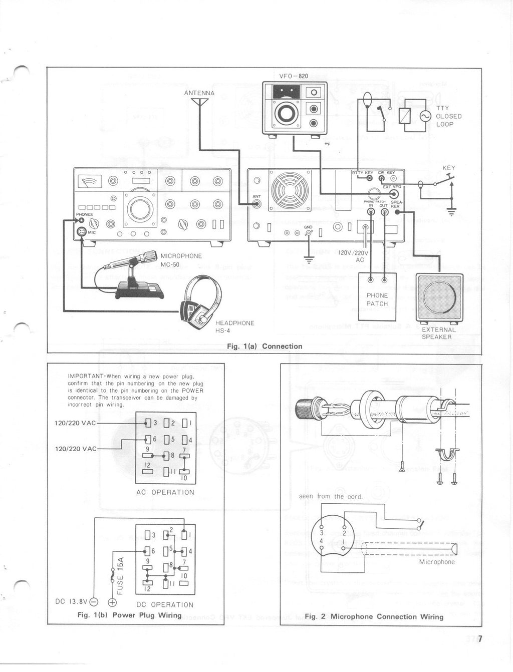 KENWOOD TS-820S Transceiver Manual - WIRE BINDING - TOUGH COVERS - XL FOLDOUT!