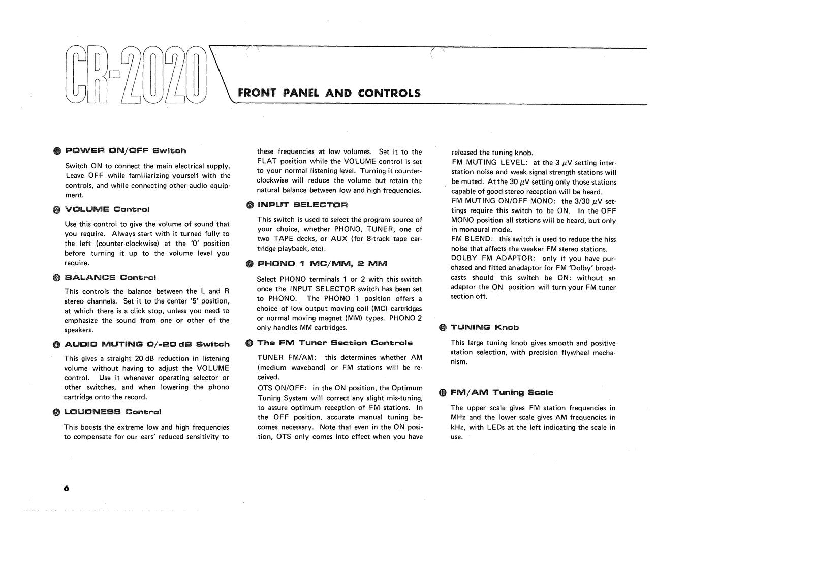 YAMAHA CR 2020 User Manual Owners Manual - STEEL WIRE BOUND - PROTECTIVE COVERS