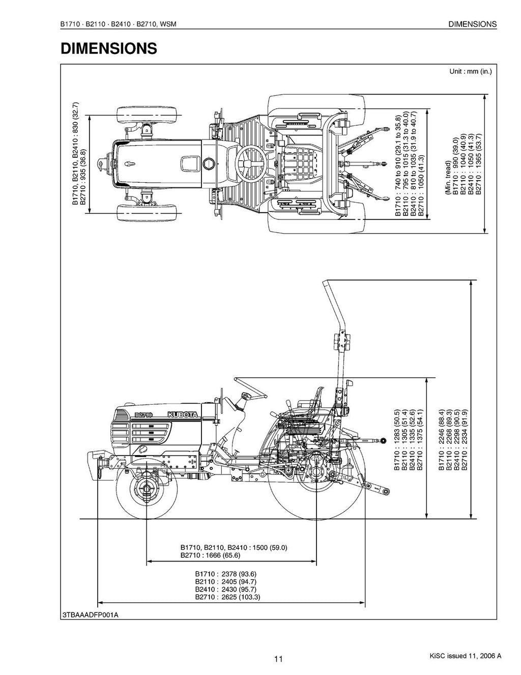 KUBOTA B1710 B2110 B2410 B2710 Workshop Manual - STEEL WIRE BOUND - TOUGH COVERS