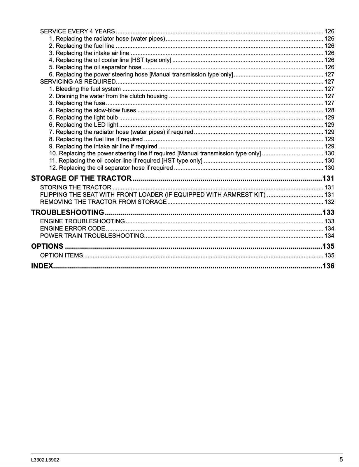 KUBOTA L3302 L3902 ROPS OPERATORS MANUAL - STEEL WIRE BOUND - PROTECTIVE COVERS