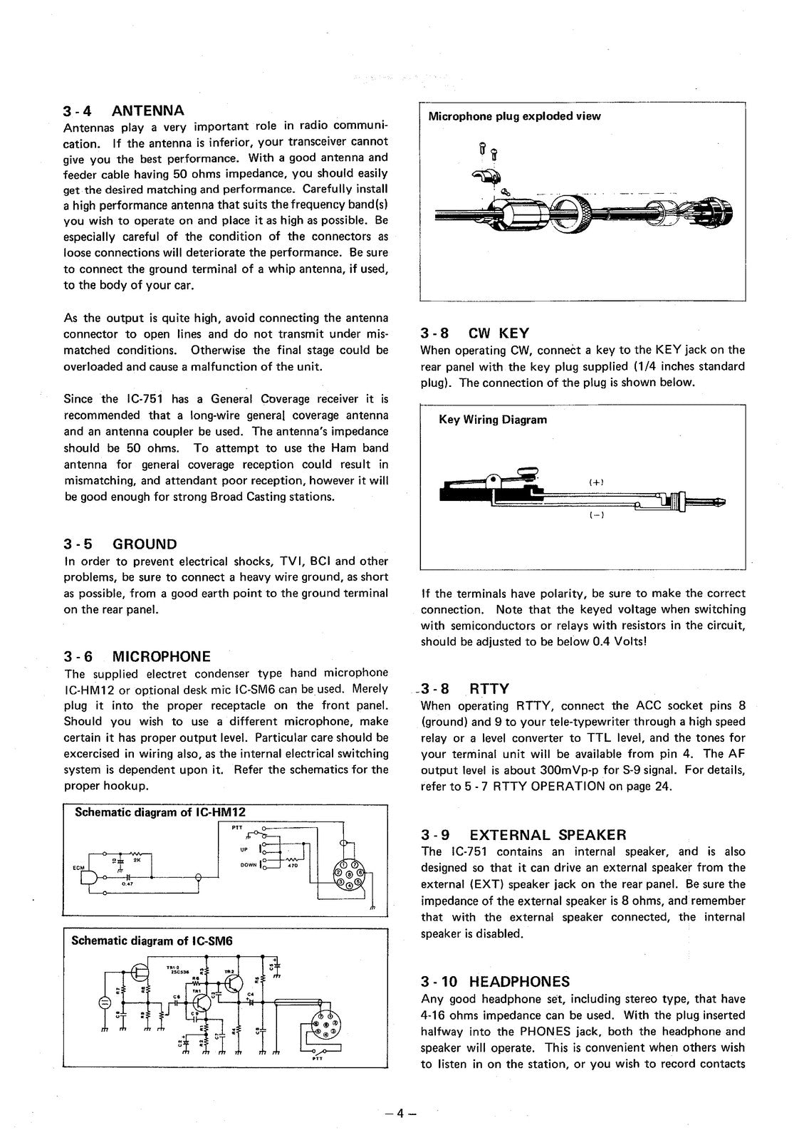 ICOM IC-751 HF All Band Transceiver Instruction Manual - WIRE BOUND - COVERS