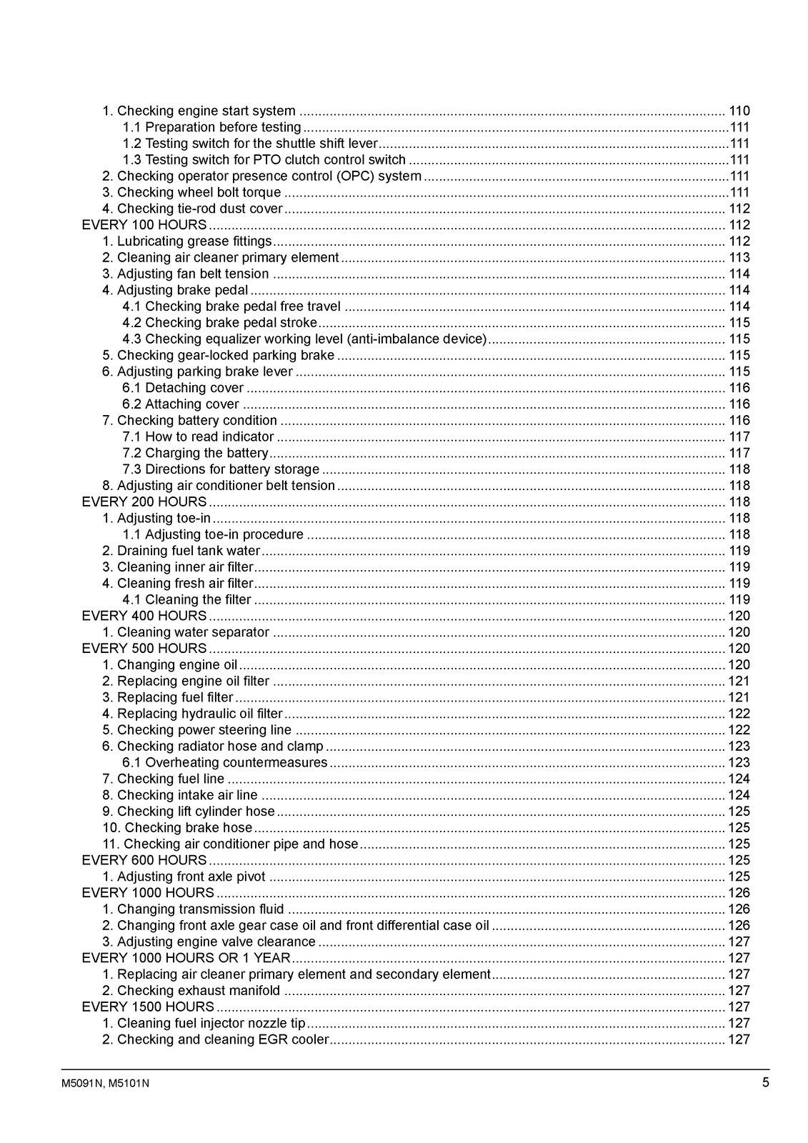KUBOTA M5091N M5101N TRACTOR OPERATORS MANUAL - WIRE BINDING - TOUGH COVERS