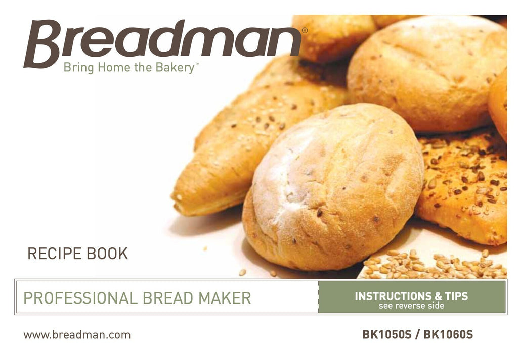 BREADMAN BK1050S BK1060S Bread Maker Manual + Recipes - WIRE BOUND, TOUGH COVERS
