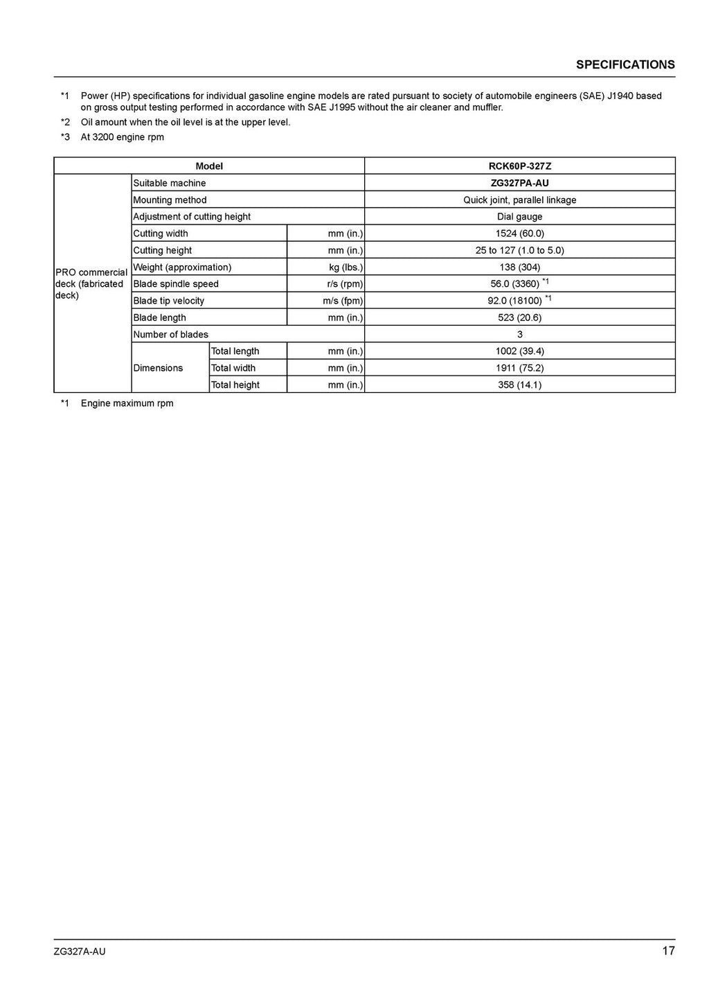 KUBOTA ZG327A-AU ZERO TURN MOWER OPERATORS MANUAL- WIRE BOUND - TOUGH COVERS