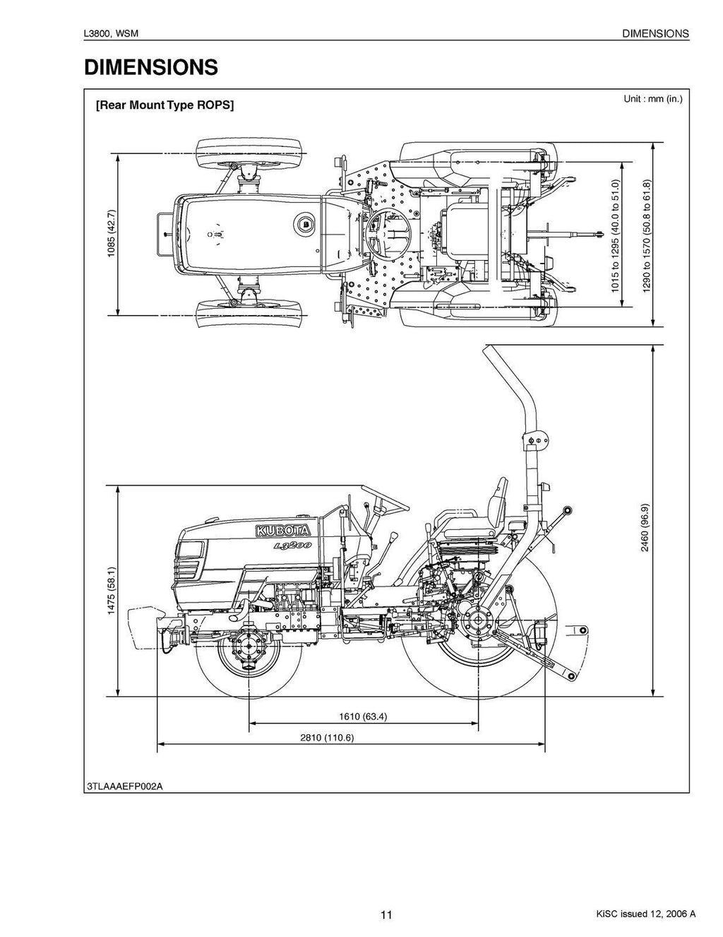 KUBOTA L3800 WORKSHOP MANUAL WSM - COLOR- WIRE BOUND - COVERS - LARGE FOLD-OUTS!
