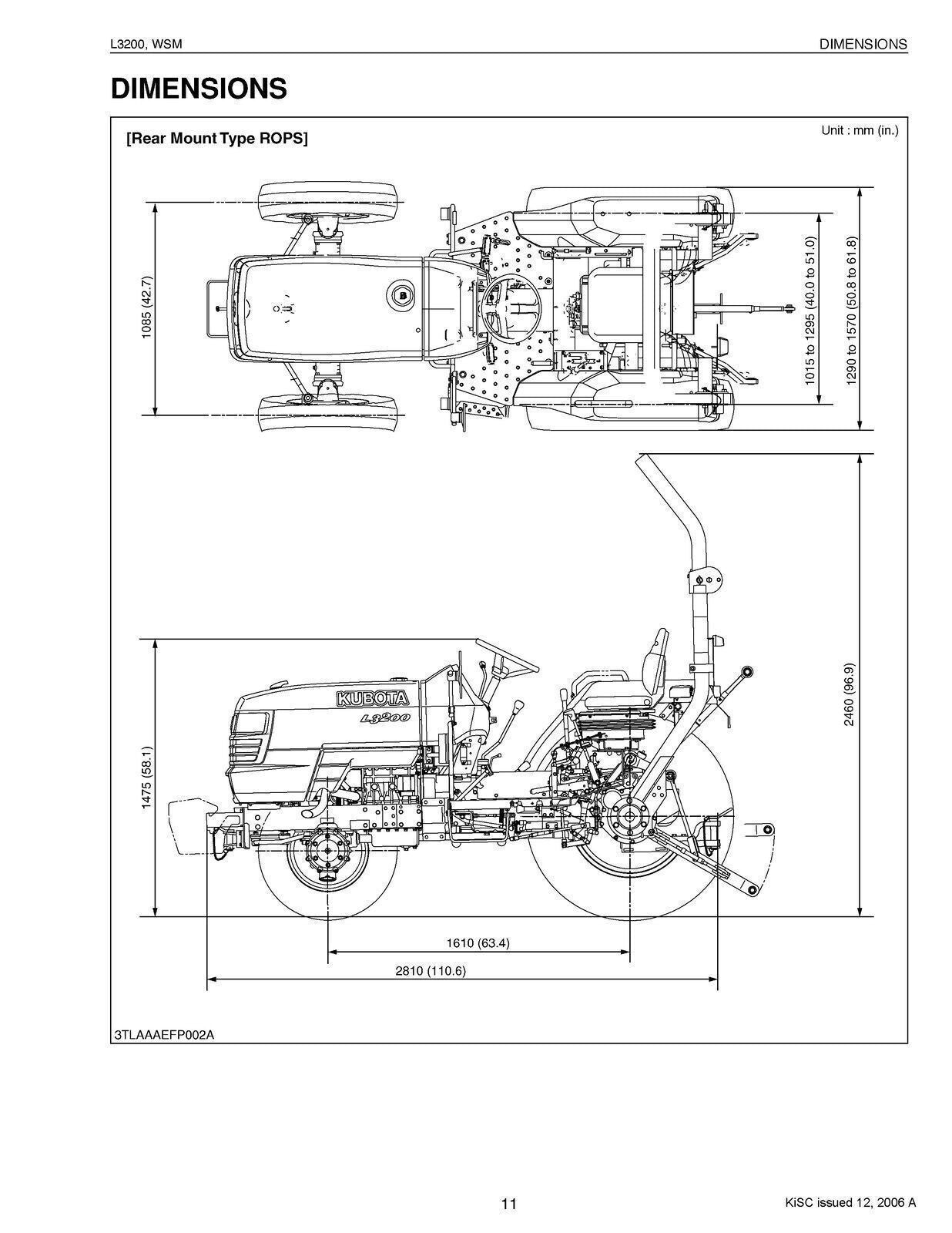 KUBOTA L3200 WORKSHOP SERVICE MANUAL - STEEL WIRE BOUND - PROTECTIVE COVERS