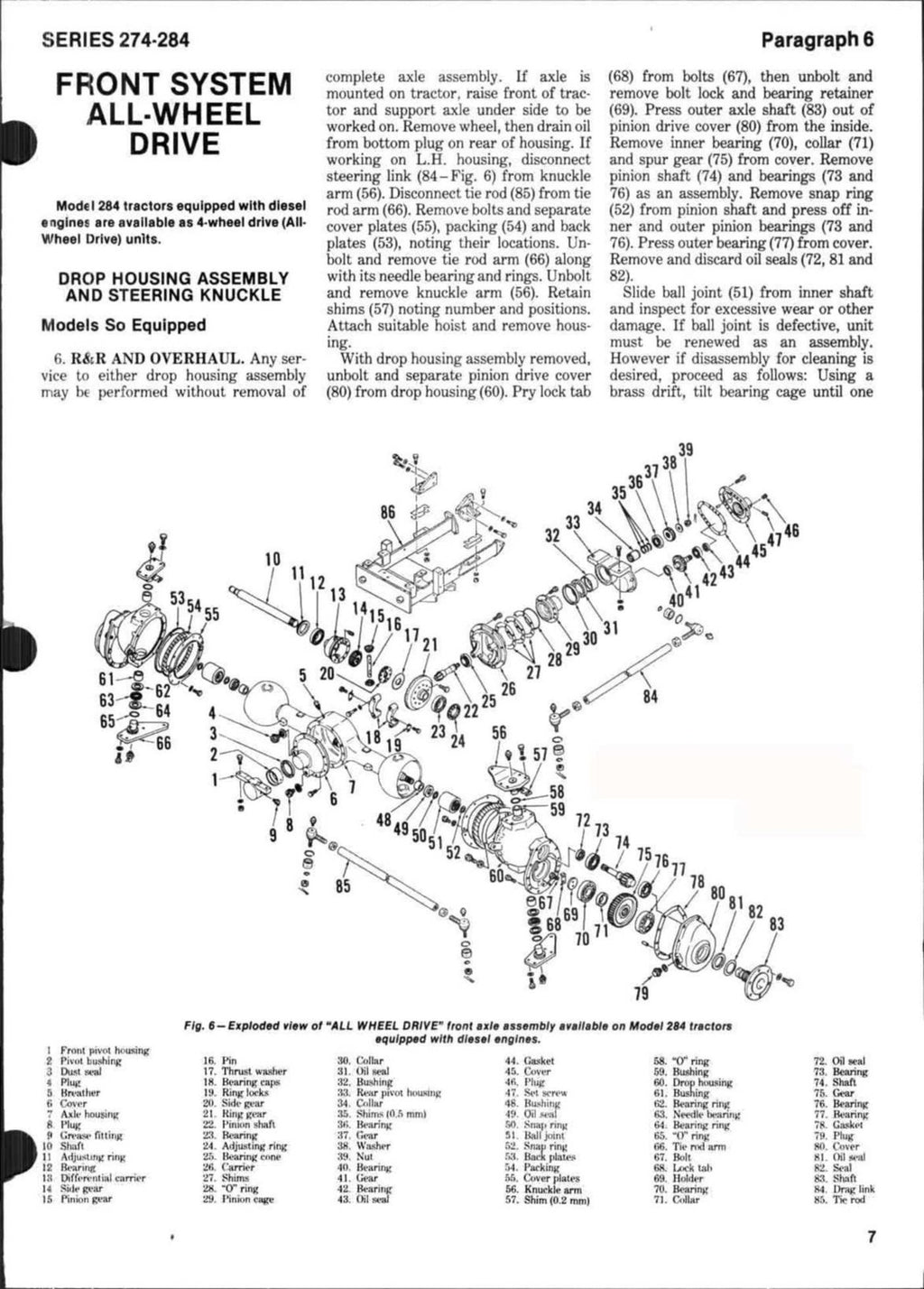 INTERNATIONAL 274 284 Diesel Tractor Shop Manual - WIRE BOUND - TOUGH COVERS