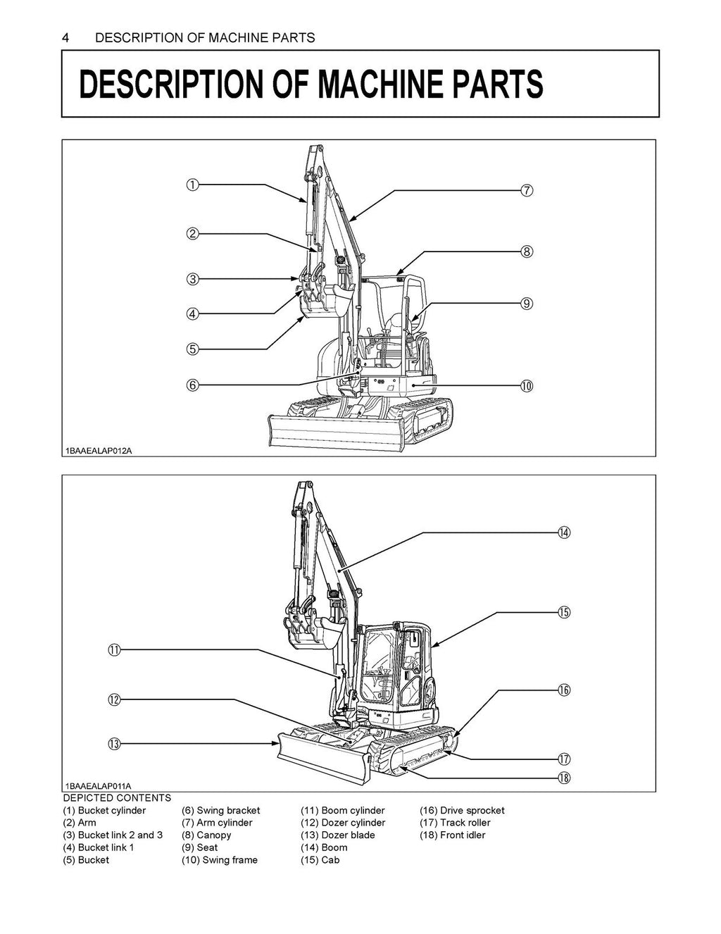 KUBOTA U35-4 EXCAVATOR OPERATORS MANUAL - STEEL WIRE BOUND - PROTECTIVE COVERS