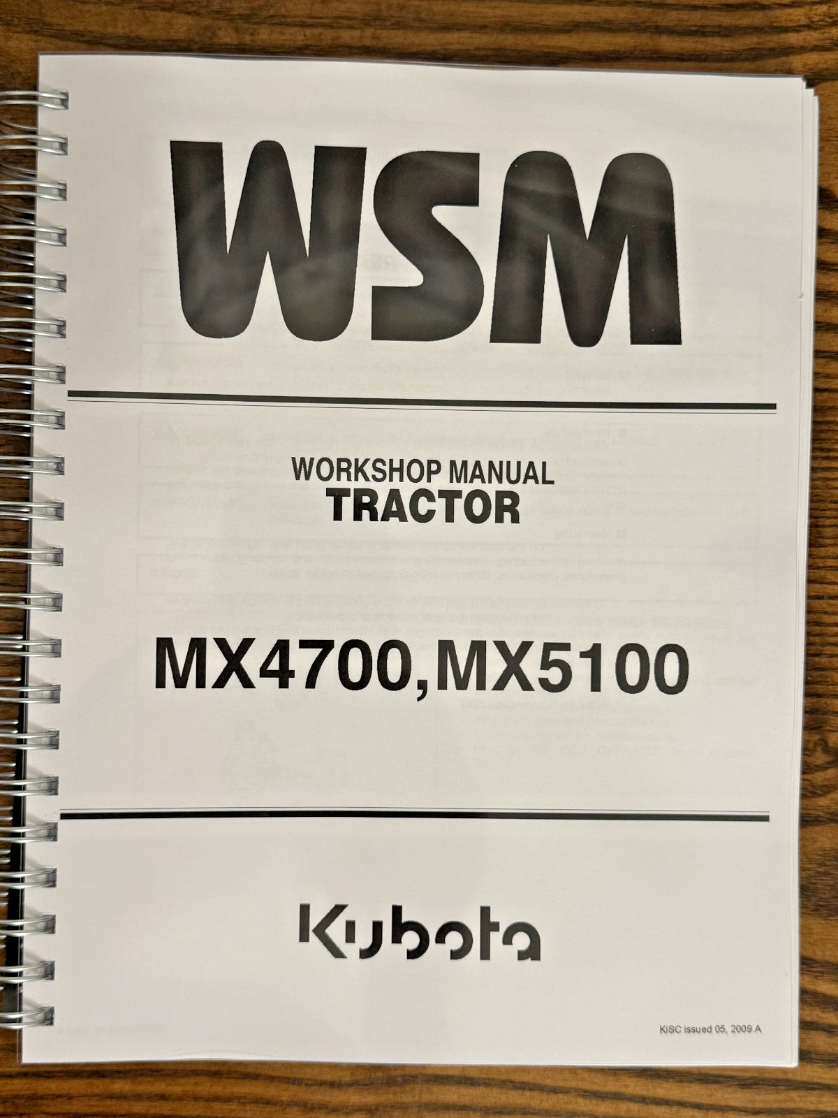 KUBOTA MX4700 MX5100 TRACTOR WORKSHOP MANUAL, WIRE BOUND TOUGH COVERS, FOLDOUTS!