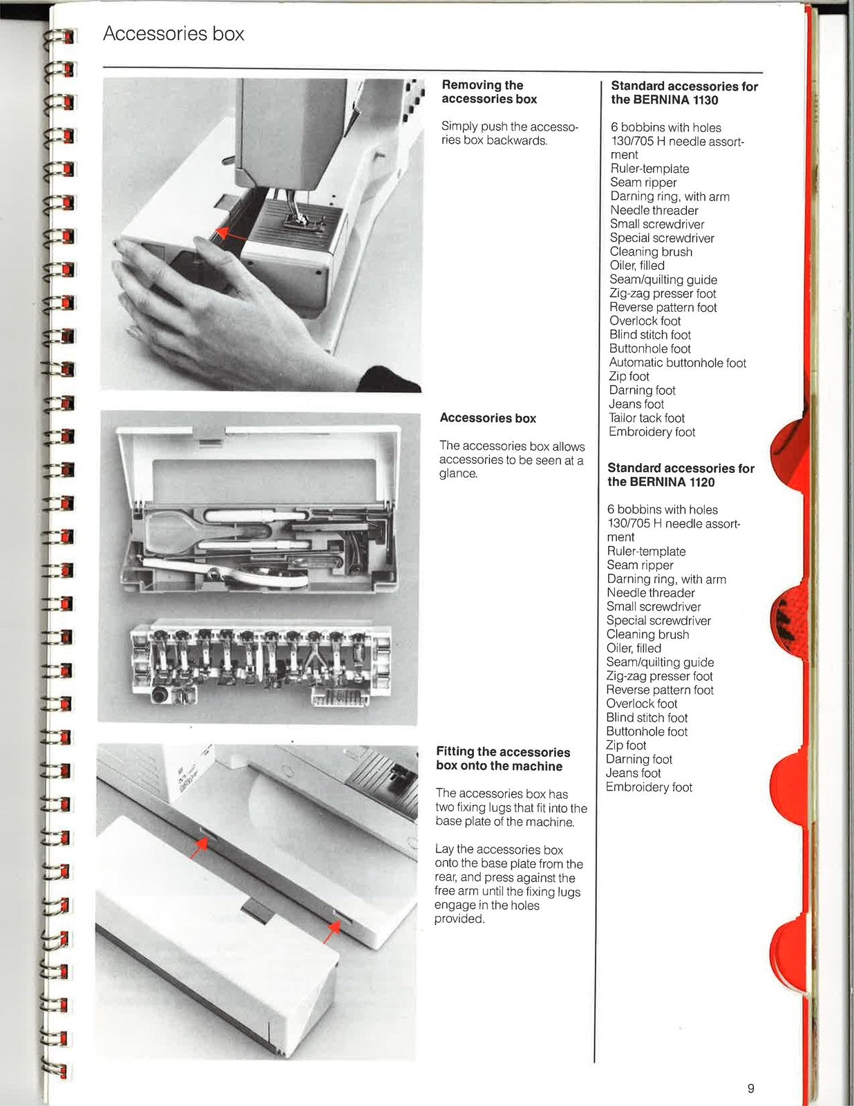 BERNINA 1130 1120 Instruction Manual REPRINT - STEEL WIRE BOUND - TOUGH COVERS