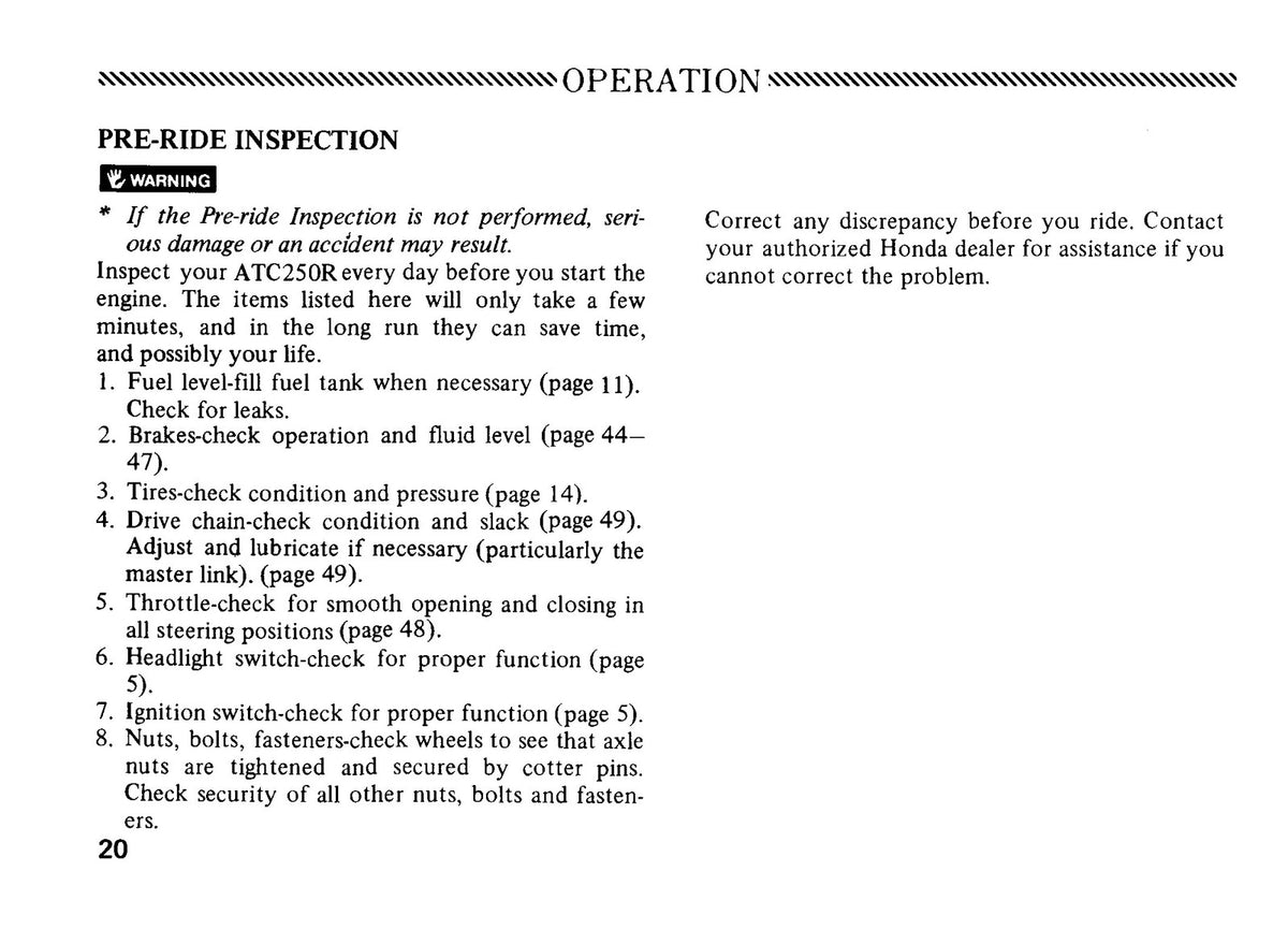 HONDA ATC250R Three Wheeler Owners Manual 1983 - STEEL WIRE BOUND - TOUGH COVERS