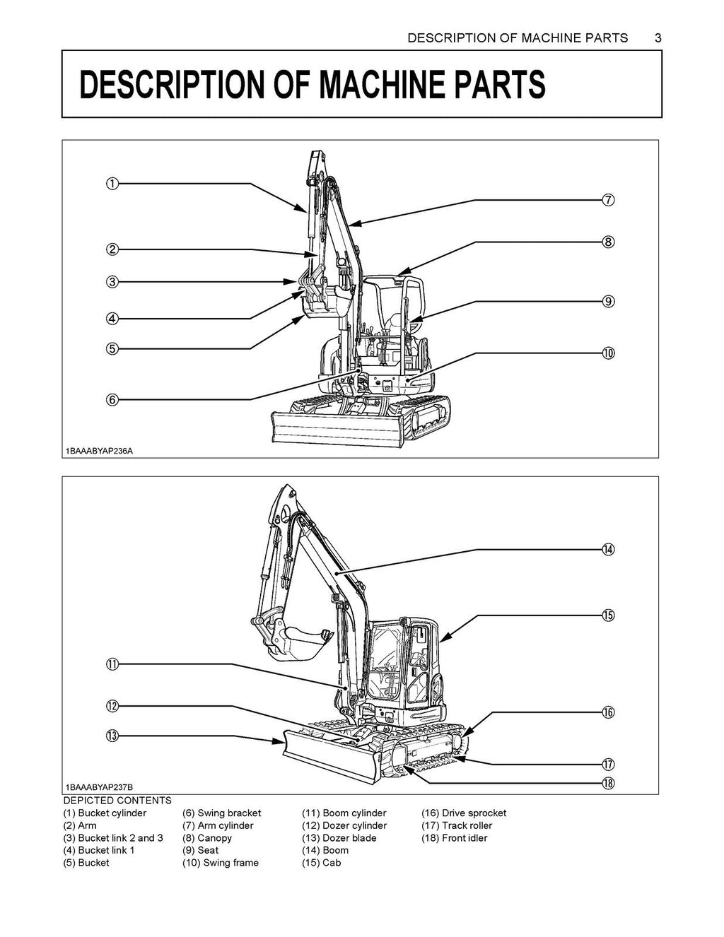 KUBOTA U48-4 EXCAVATOR OPERATORS MANUAL - STEEL WIRE BOUND - PROTECTIVE COVERS