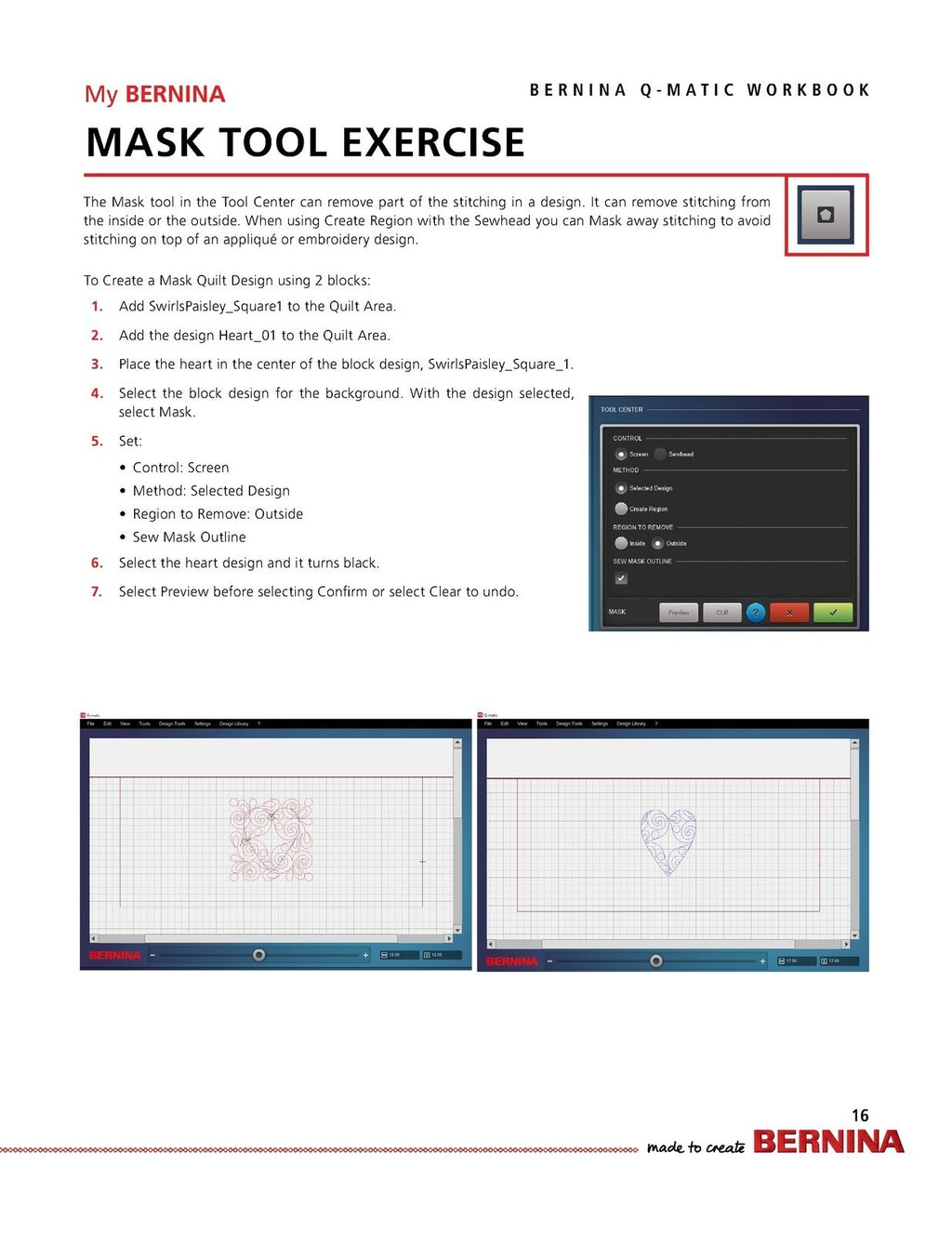 BERNINA Q-MATIC Workbook for Q 20 Q 24 Q20 Q24 Q16 PLUS on Frame - WIRE BOUND