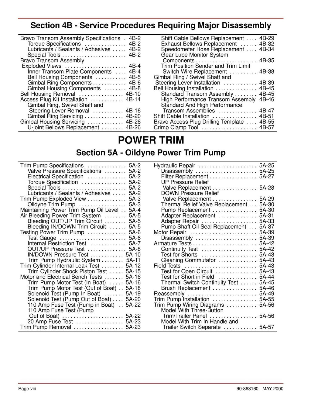MERCURY MerCruiser Bravo Sterndrives No. 28 Service Manual - WIRE BOUND - COVERS