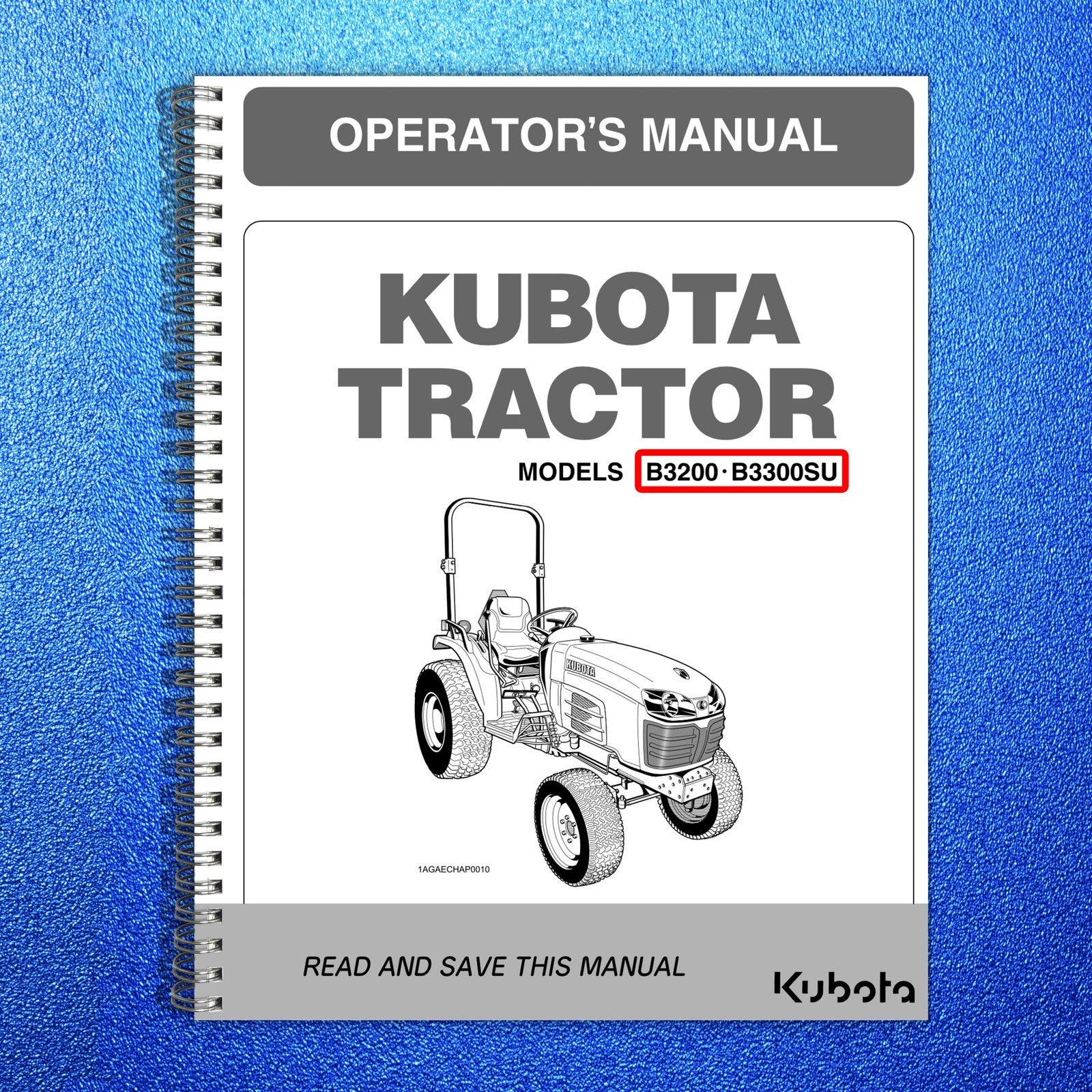 KUBOTA B3200 BUNDLE - OPERATORS & WORKSHOP MANUAL PAIR - WIRE BOUND - COVERS